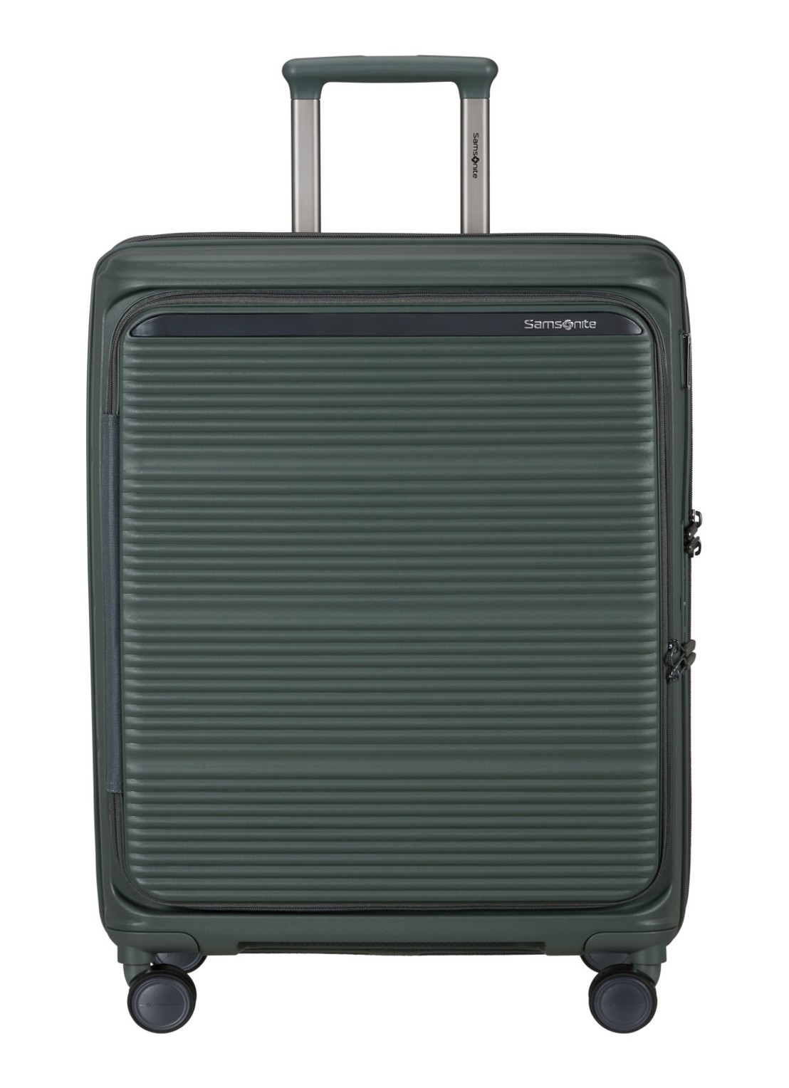 Samsonite Paralux vergrootbare spinner 67 cm - voorkant olijfgroen