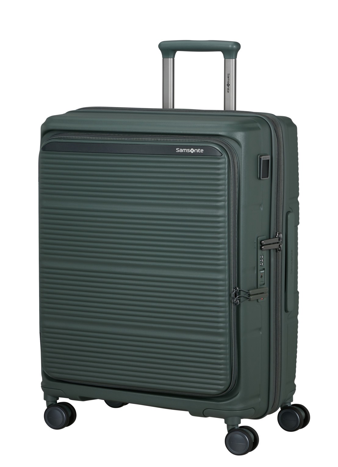 Samsonite Paralux vergrootbare spinner 67 cm - voorkant 2 olijfgroen