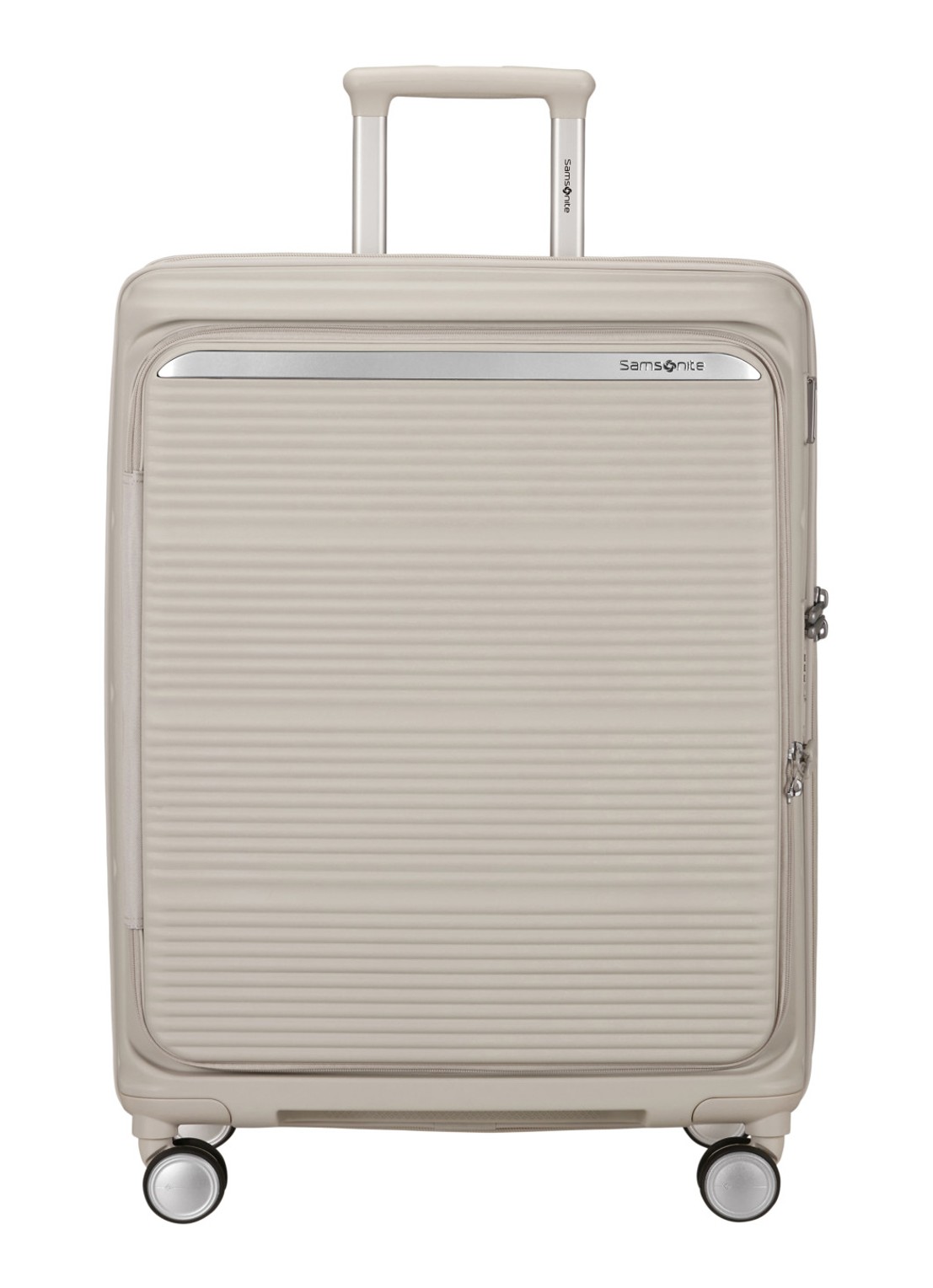 Samsonite Paralux vergrootbare spinner 67 cm - voorkant lichtgrijs