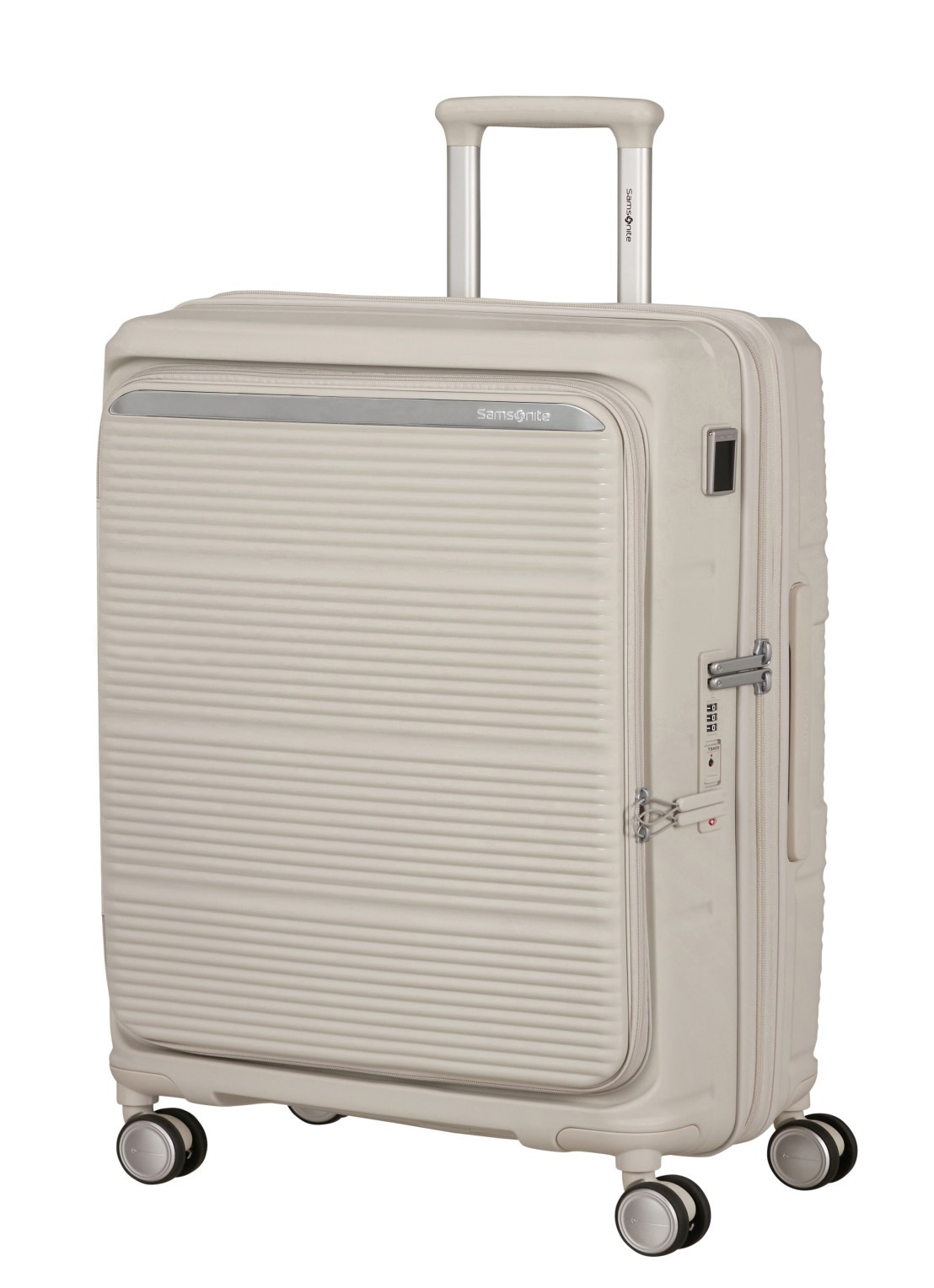 Samsonite Paralux vergrootbare spinner 67 cm - voorkant 2 lichtgrijs