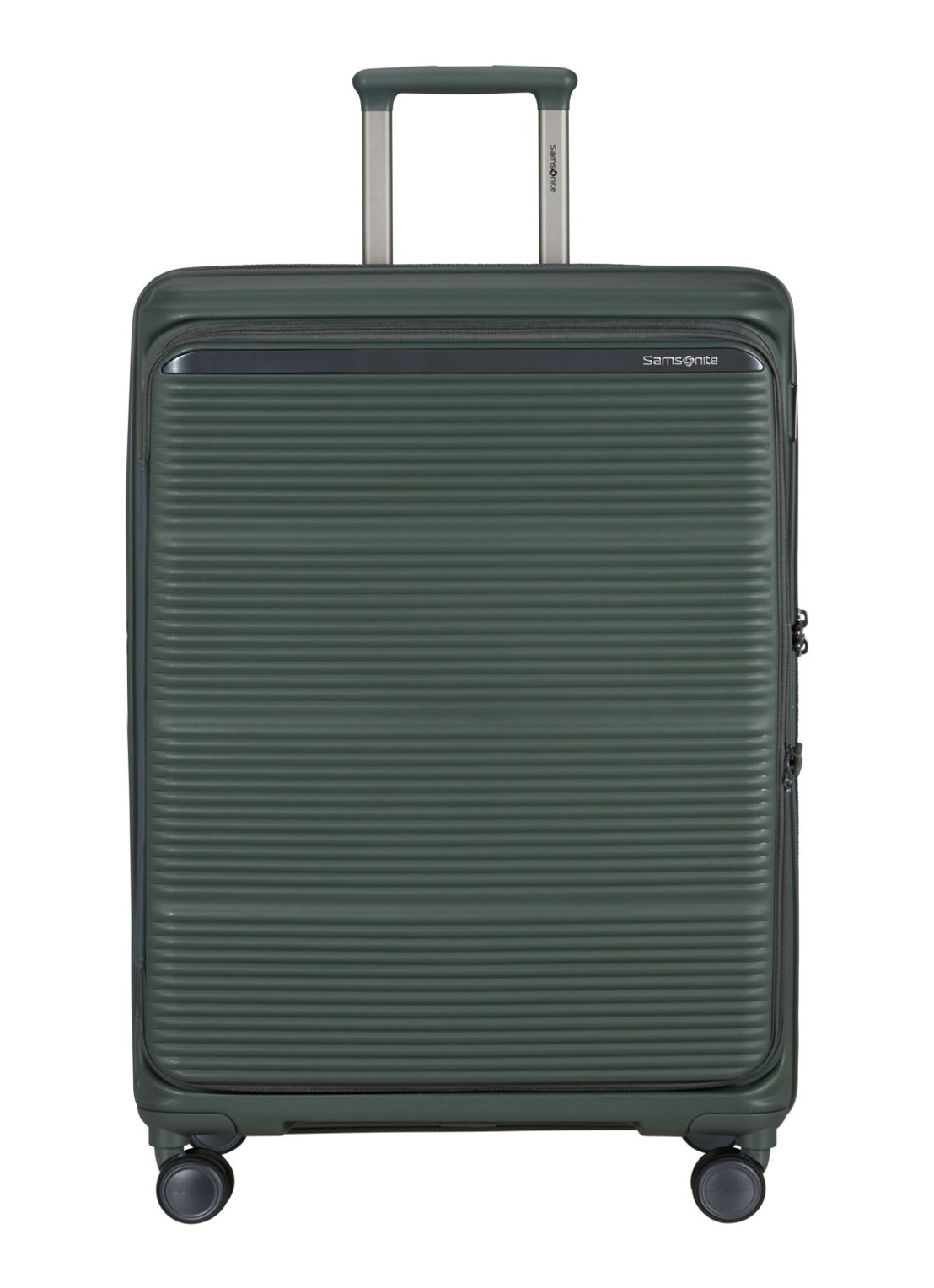 Samsonite Paralux vergrootbare spinner 75 cm - voorkant 3 olijfgroen