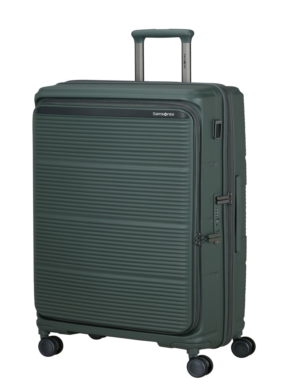 Samsonite Paralux vergrootbare spinner 75 cm - voorkant 4 olijfgroen