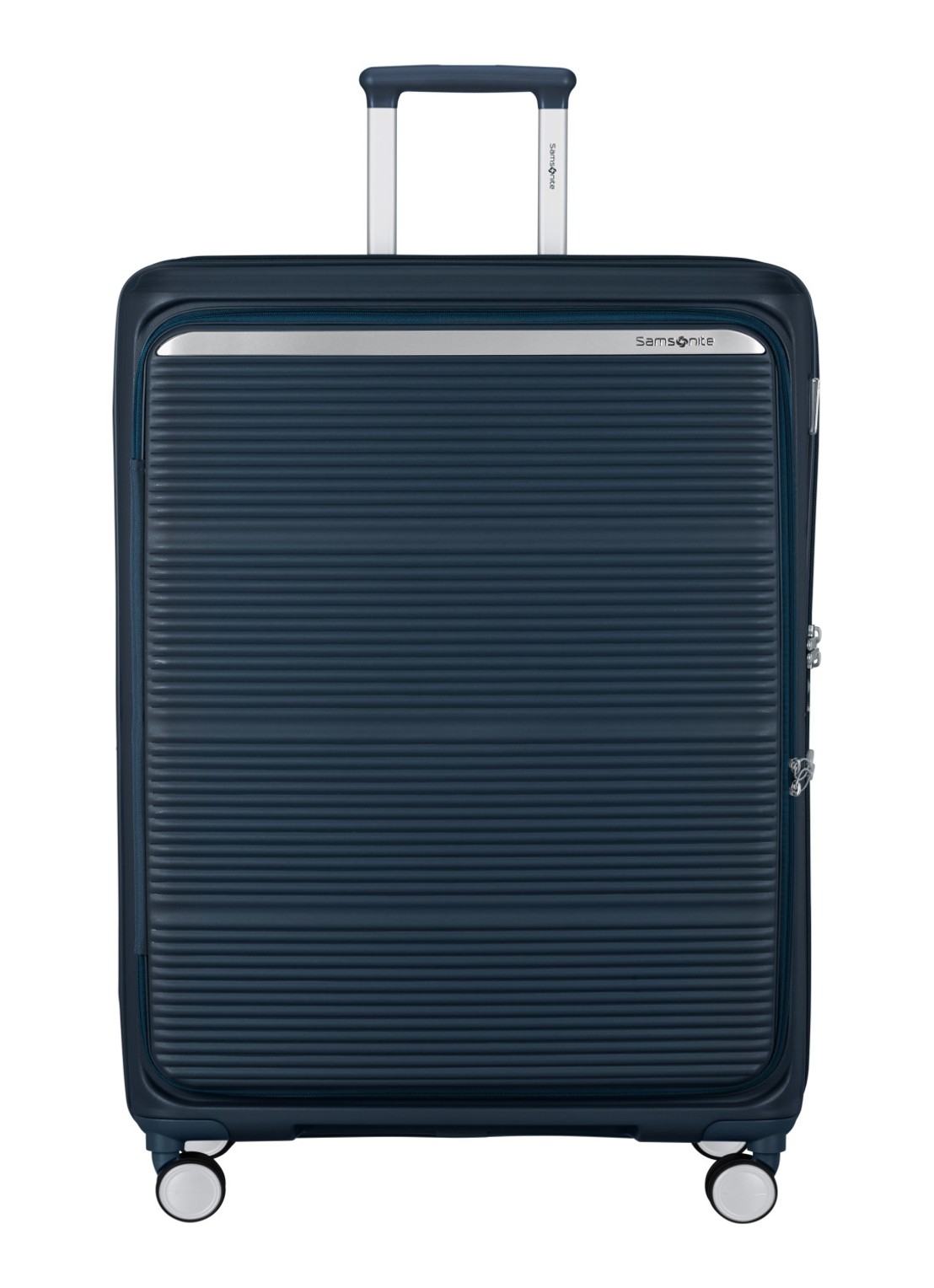 Samsonite Paralux vergrootbare spinner 81 cm - voorkant donkerblauw