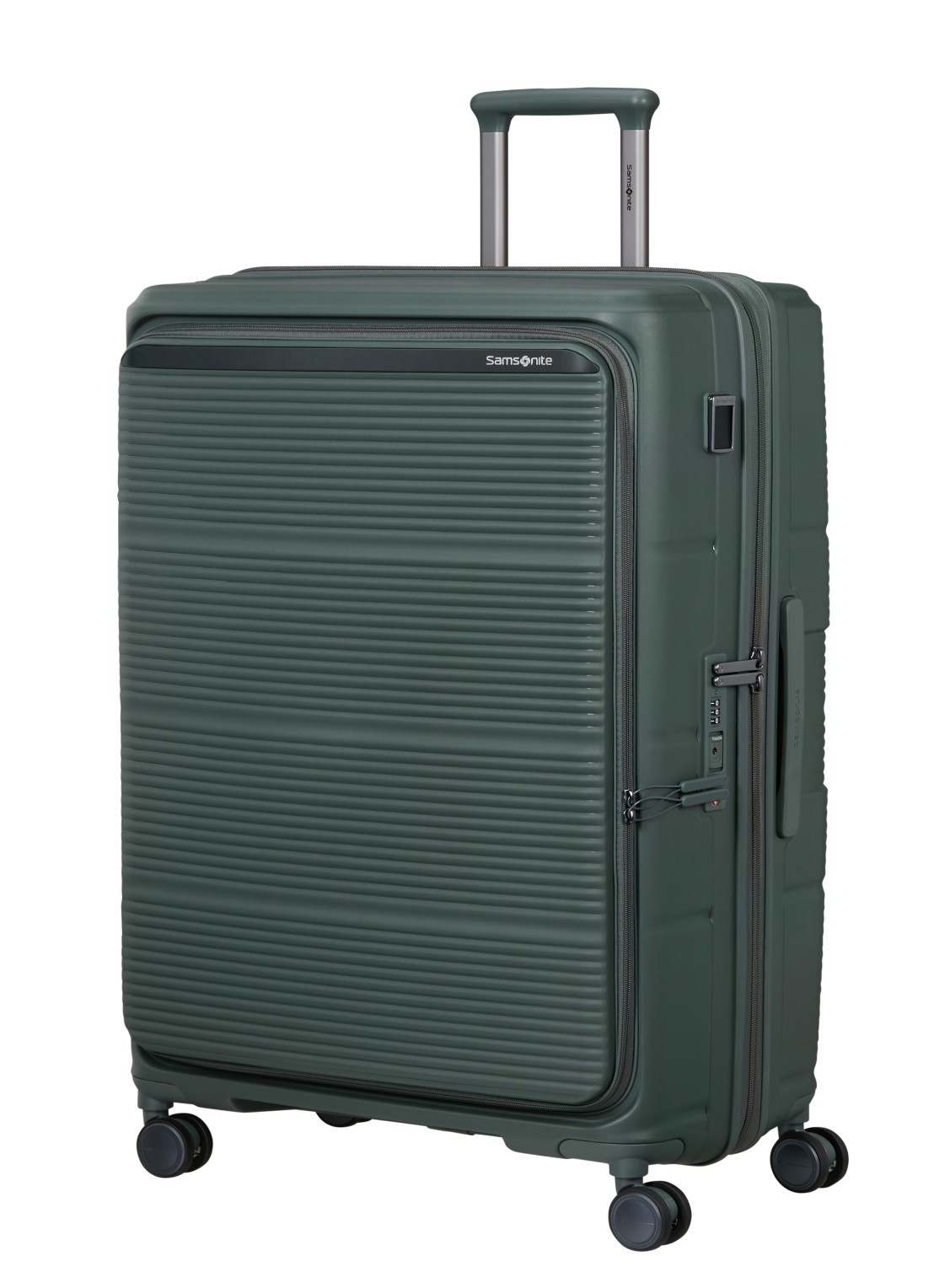 Samsonite Paralux vergrootbare spinner 81 cm - voorkant olijfgroen