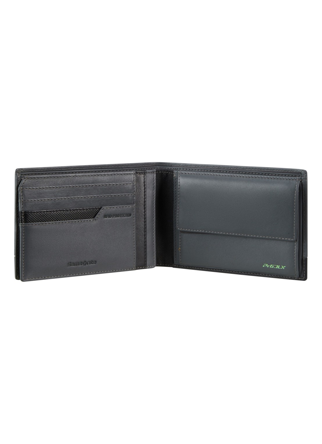 Samsonite Pro-DLX 6 portemonnee van leer - voorkant 2 blauwgrijs