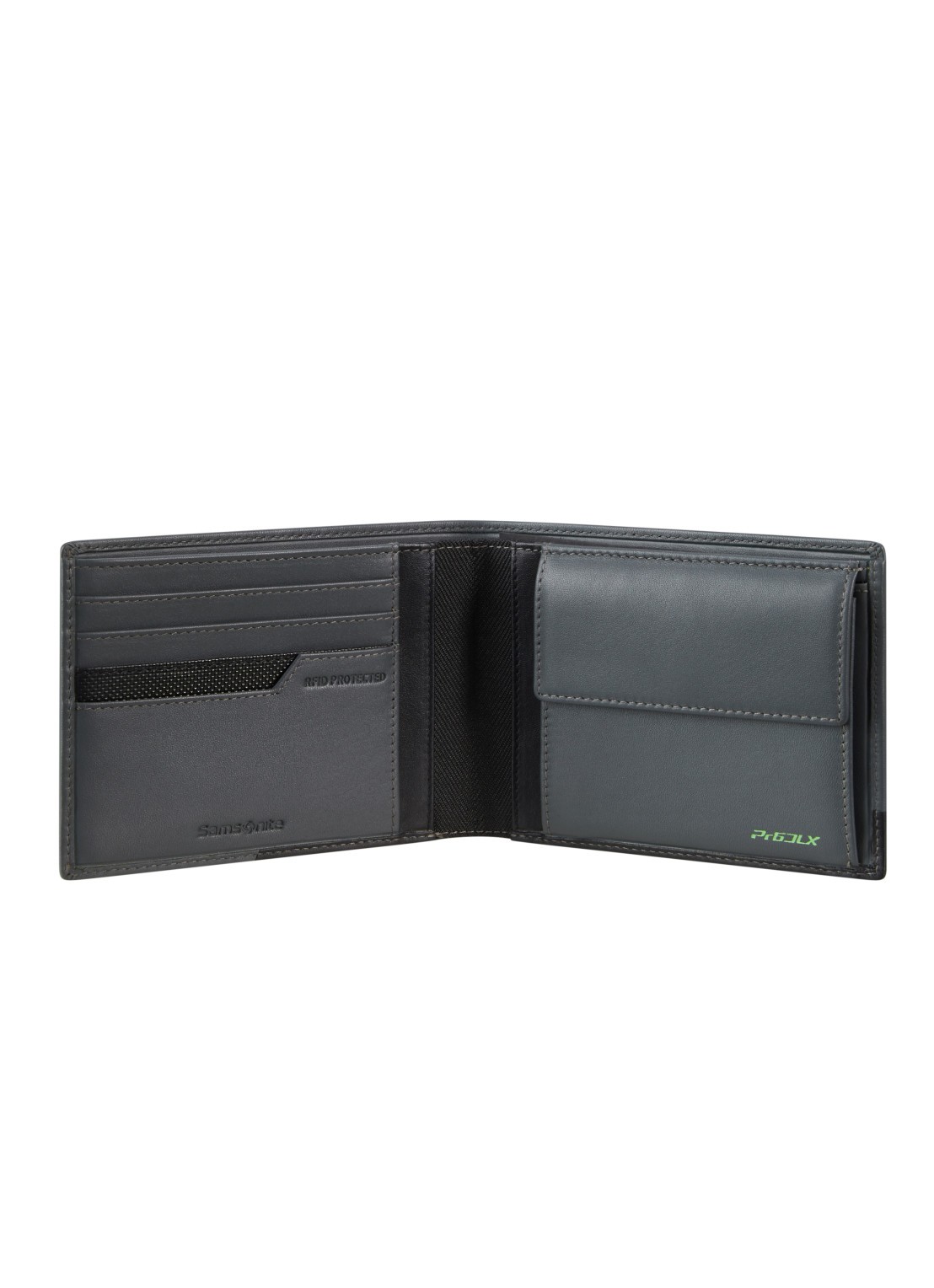Samsonite Pro-DLX 6 portemonnee van leer - voorkant 3 blauwgrijs