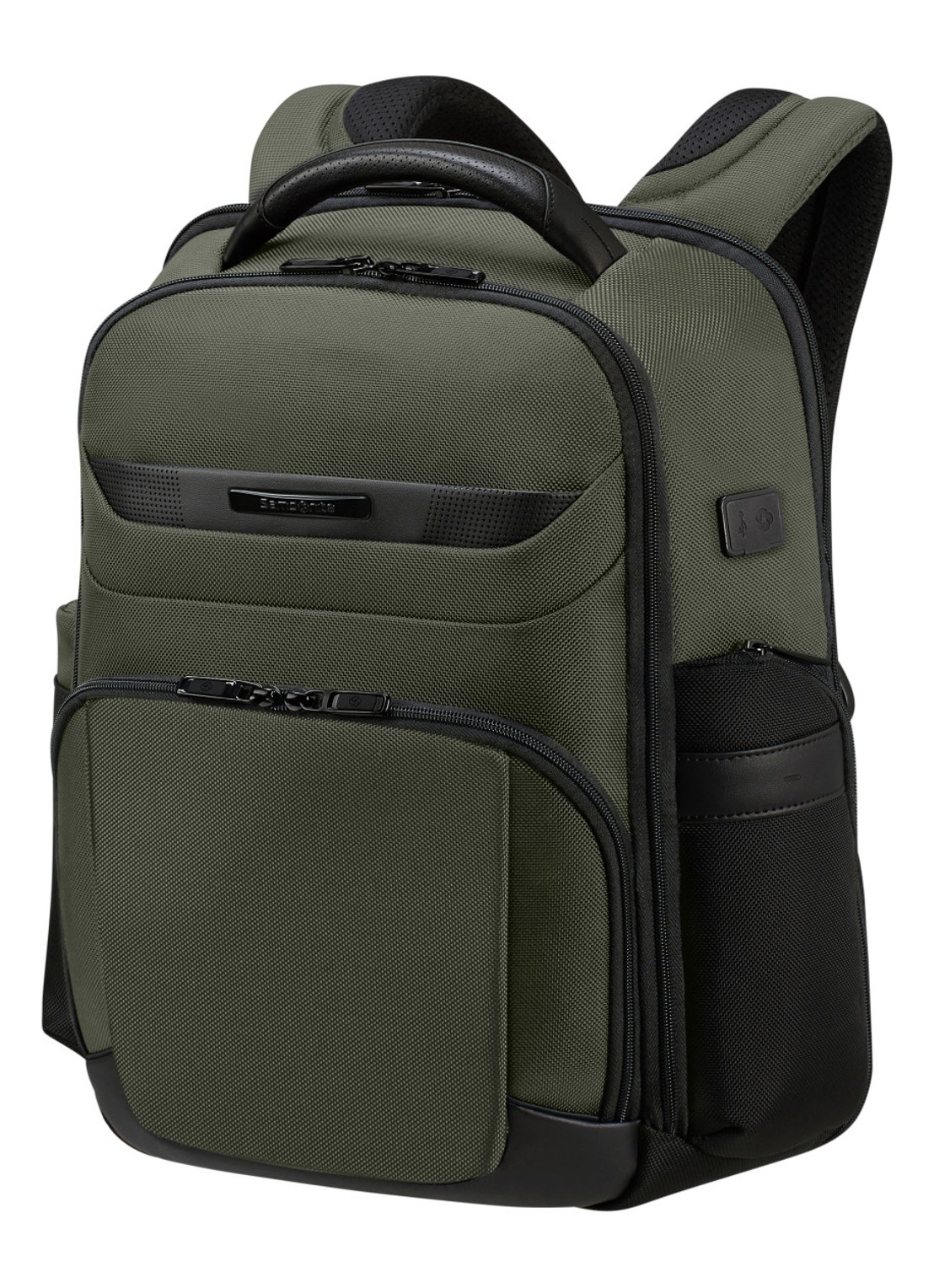 Samsonite Pro-DLX rugzak met 15,6 inch laptopvak - voorkant 2 olijfgroen