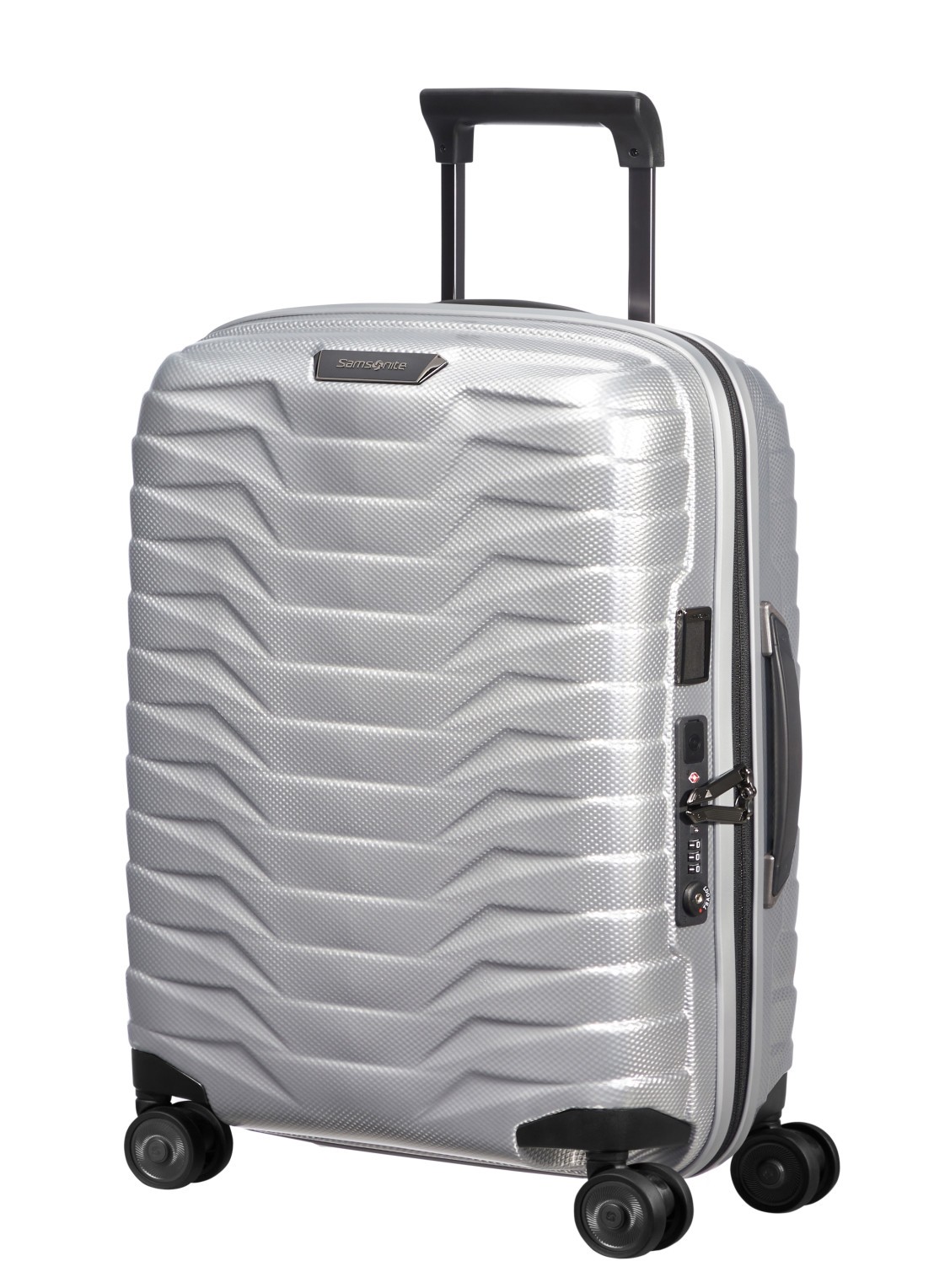 Samsonite Proxis Biz spinner 55 cm - voorkant 2 zilver