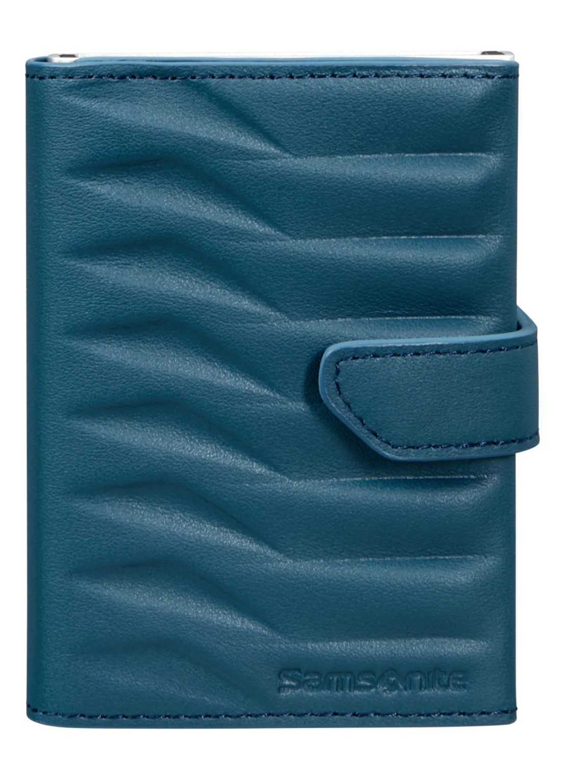 Samsonite Proxis pasjeshouder van leer - voorkant 3 petrol