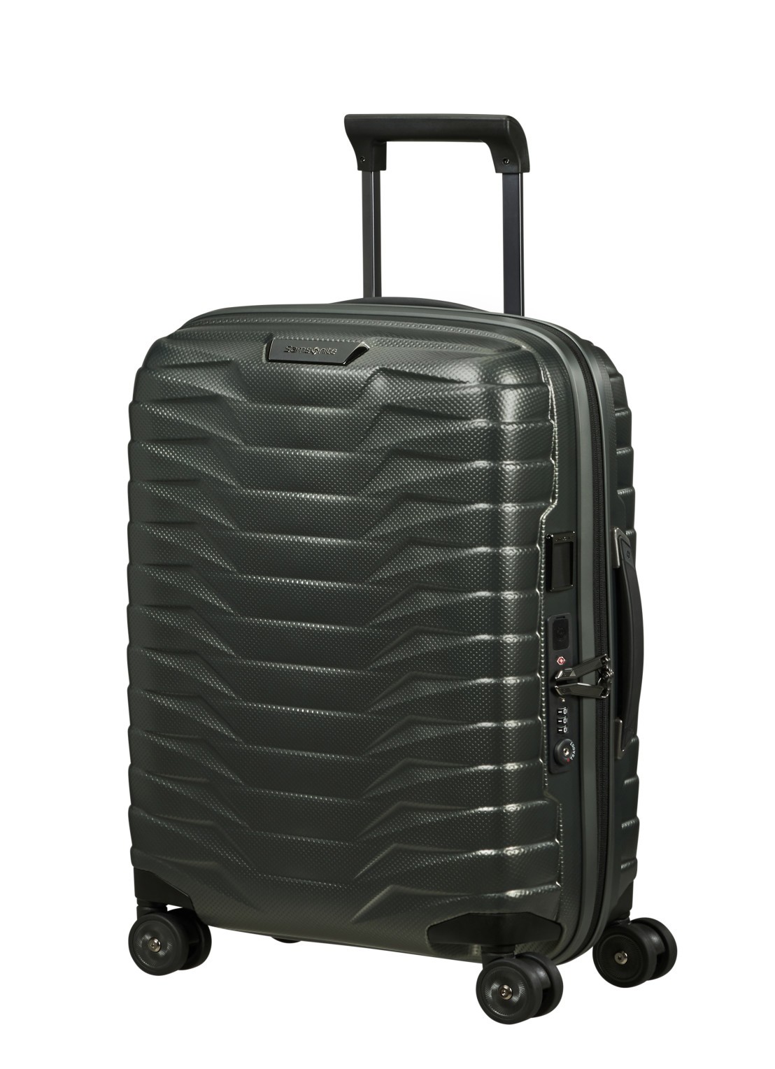 Samsonite Proxis spinner 55 cm - voorkant 2 bronsgroen