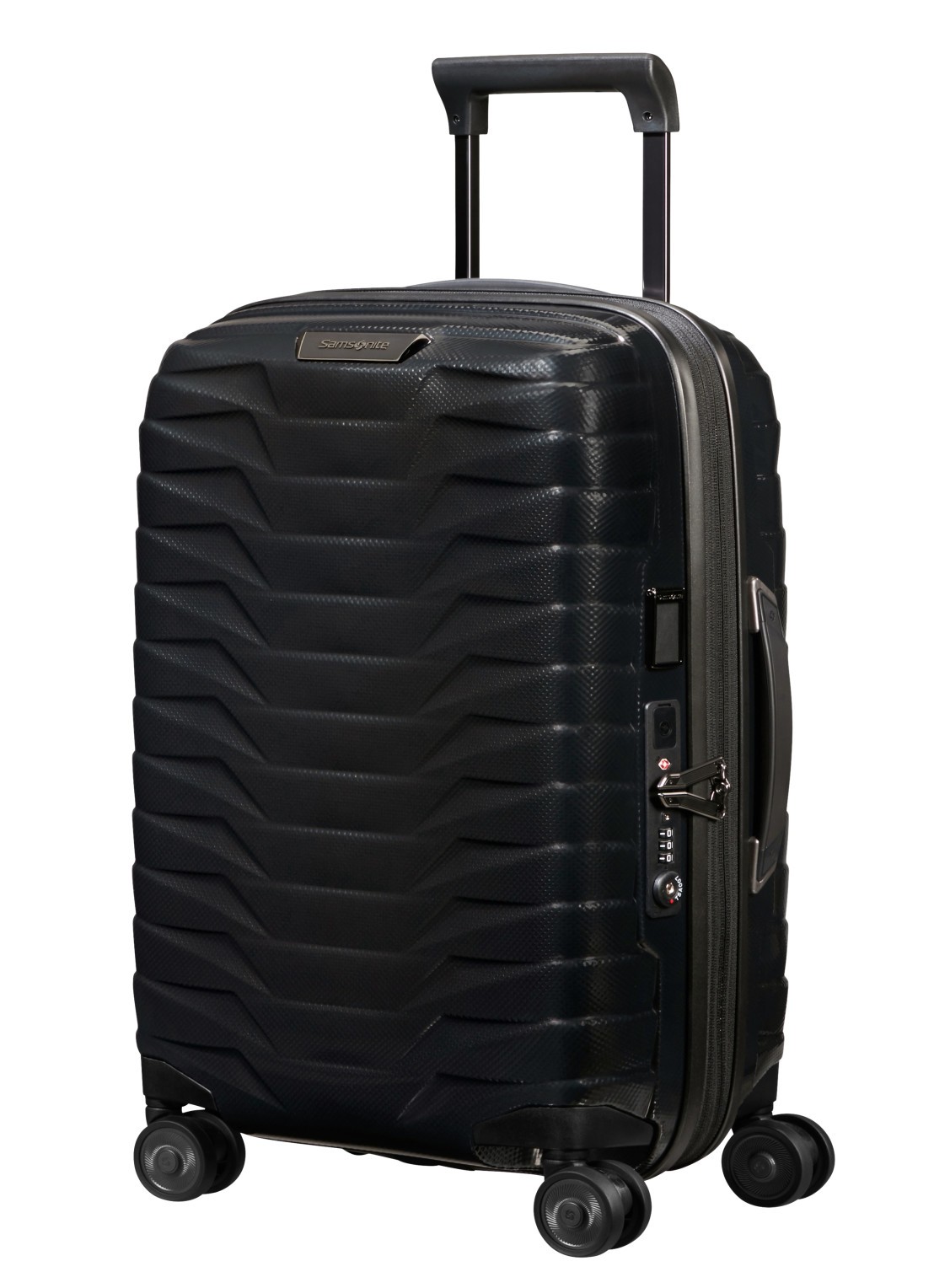 Samsonite Proxis uitbreidbare spinner 55 cm - voorkant 3 zwart
