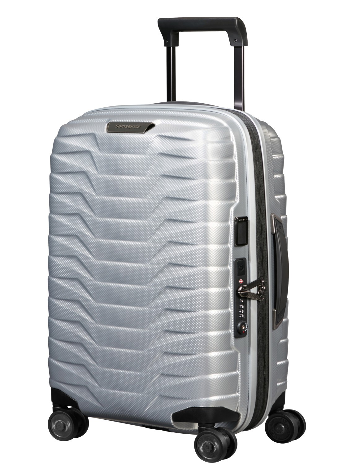 Samsonite Proxis uitbreidbare spinner 55 cm - voorkant 3 zilver