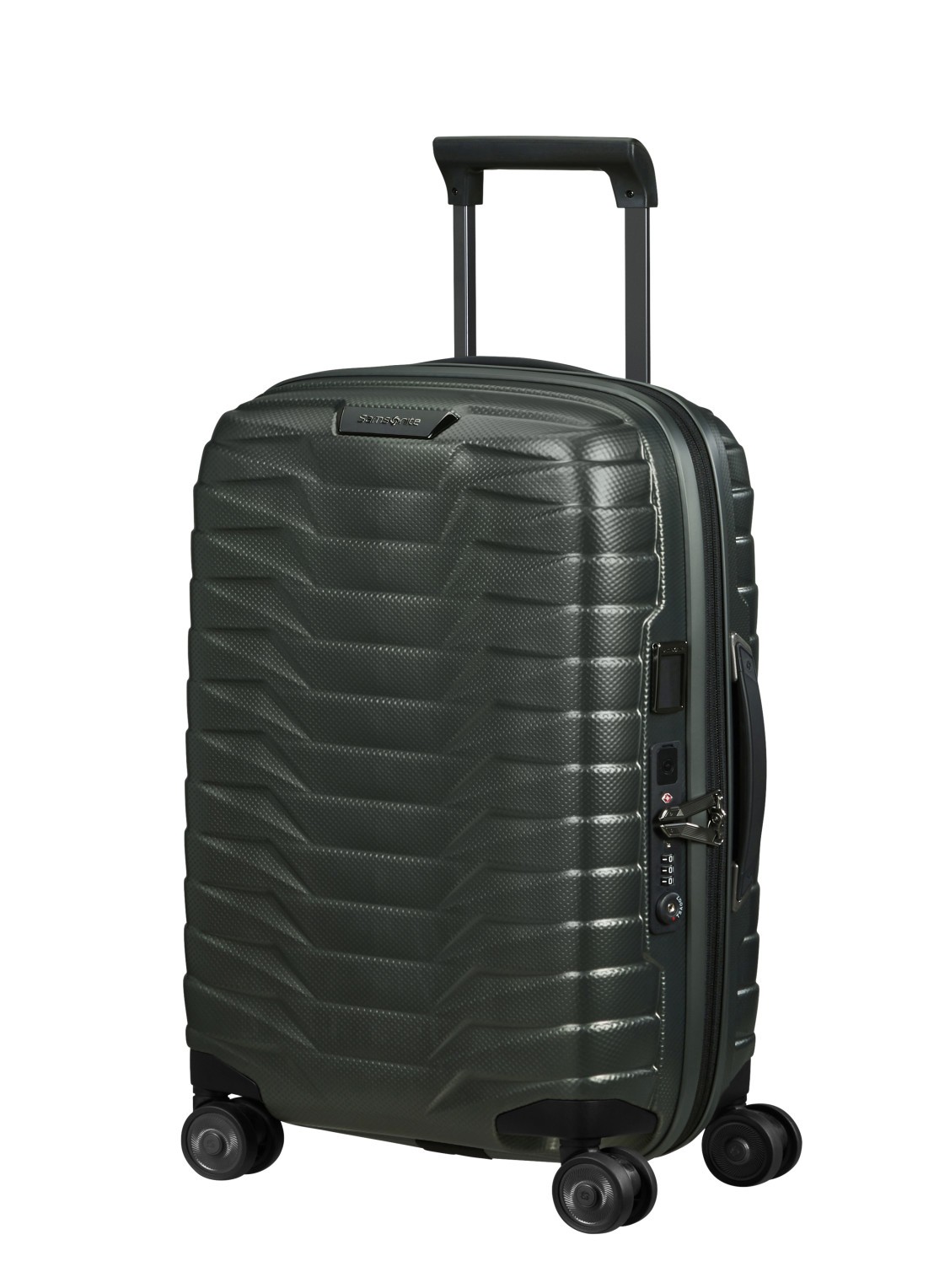 Samsonite Proxis uitbreidbare spinner 55 cm - voorkant 3 bronsgroen