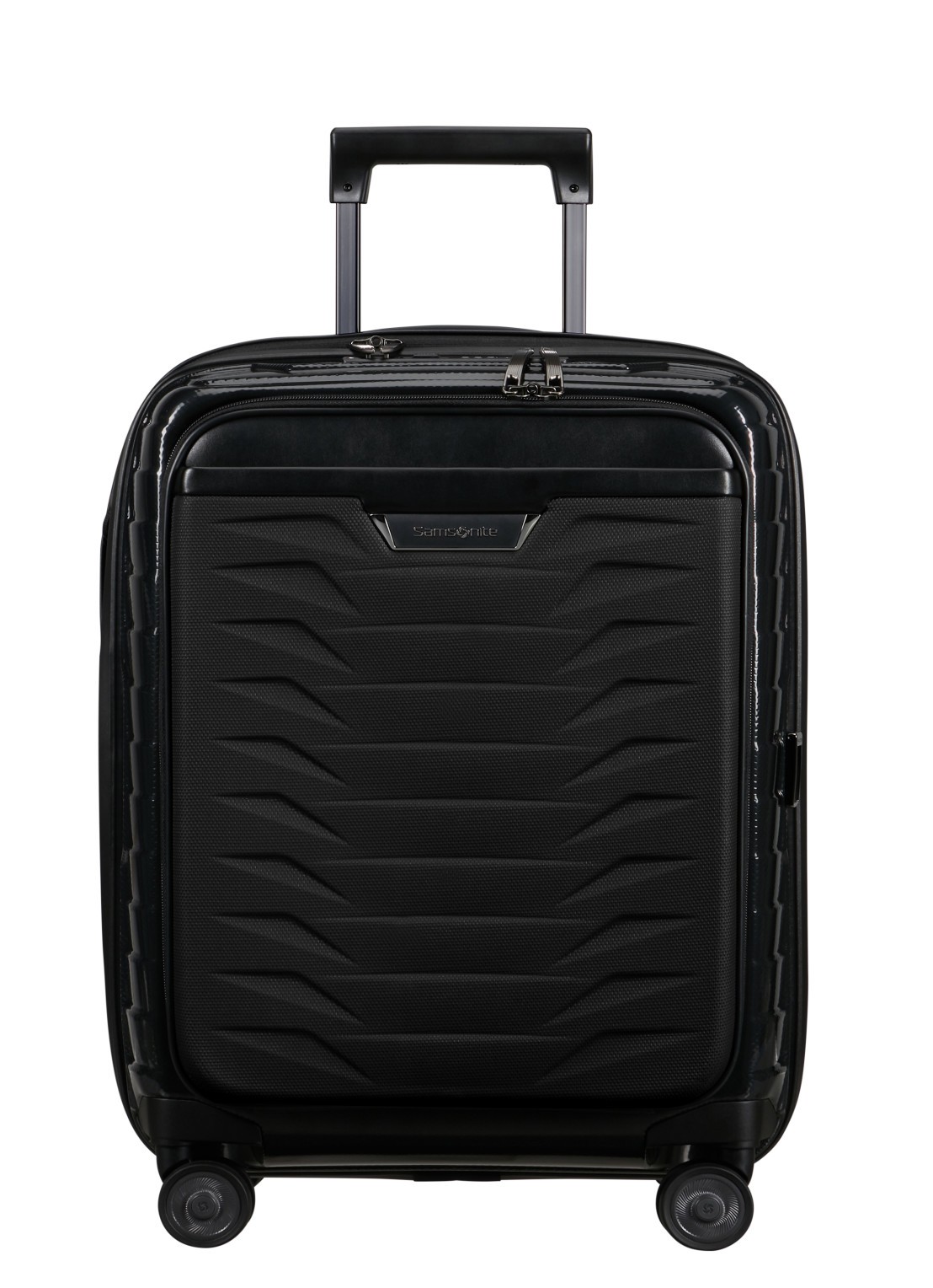 Samsonite Proxis vergrootbare spinner 55 cm - voorkant zwart