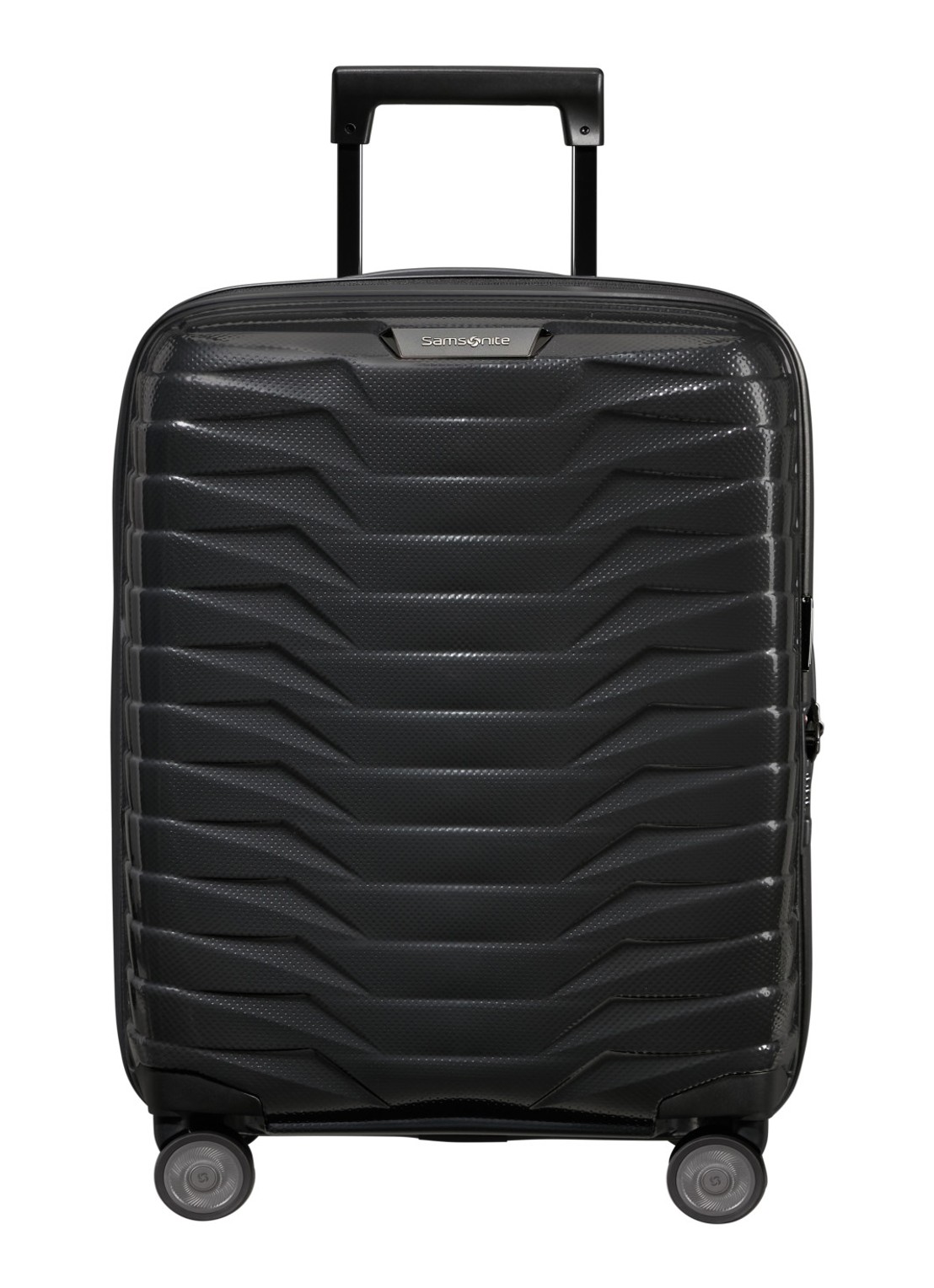 Samsonite Proxis vergrootbare spinner 55 cm - voorkant zwart
