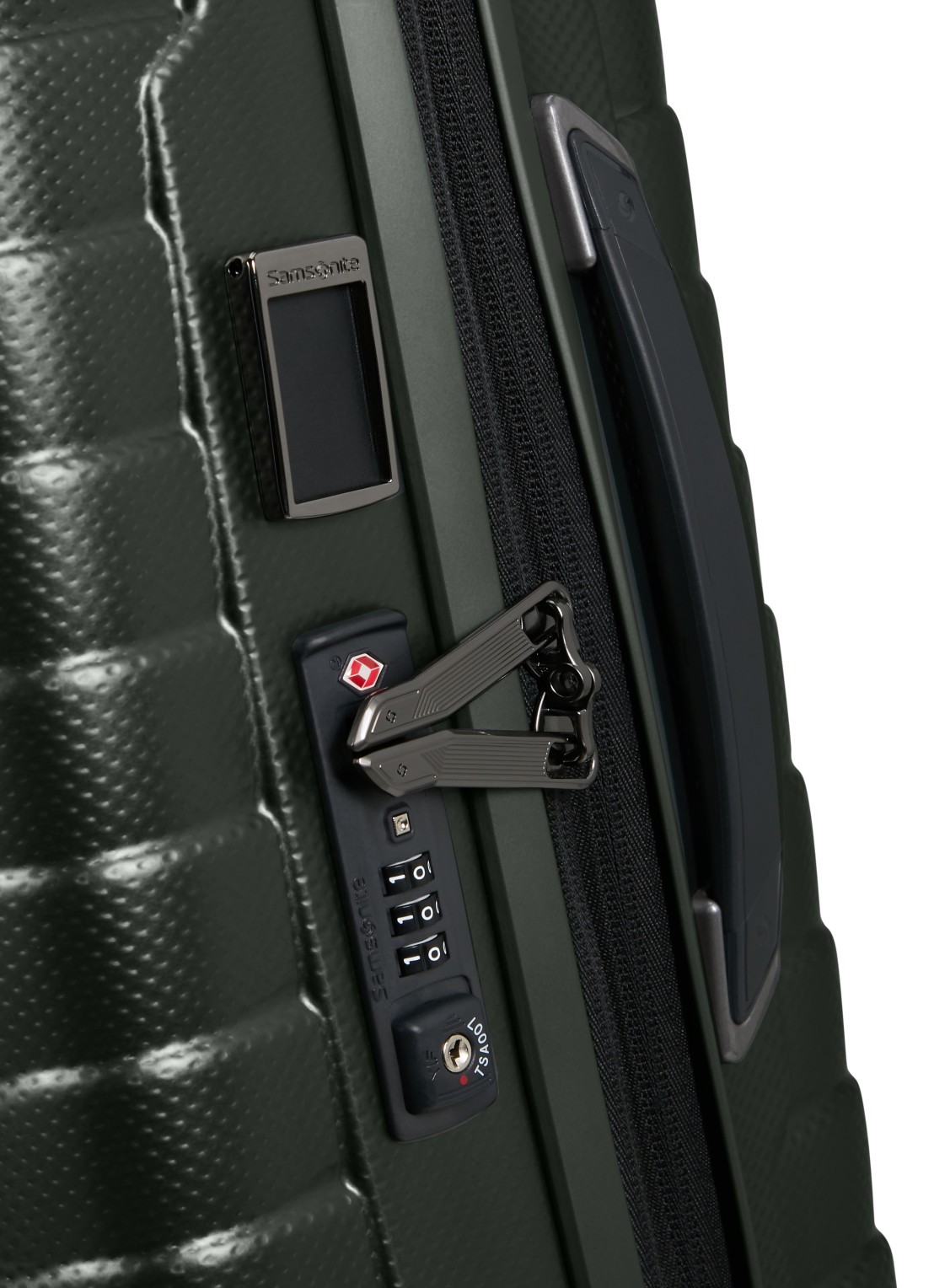 Samsonite Proxis vergrootbare spinner 55 cm - detail bronsgroen