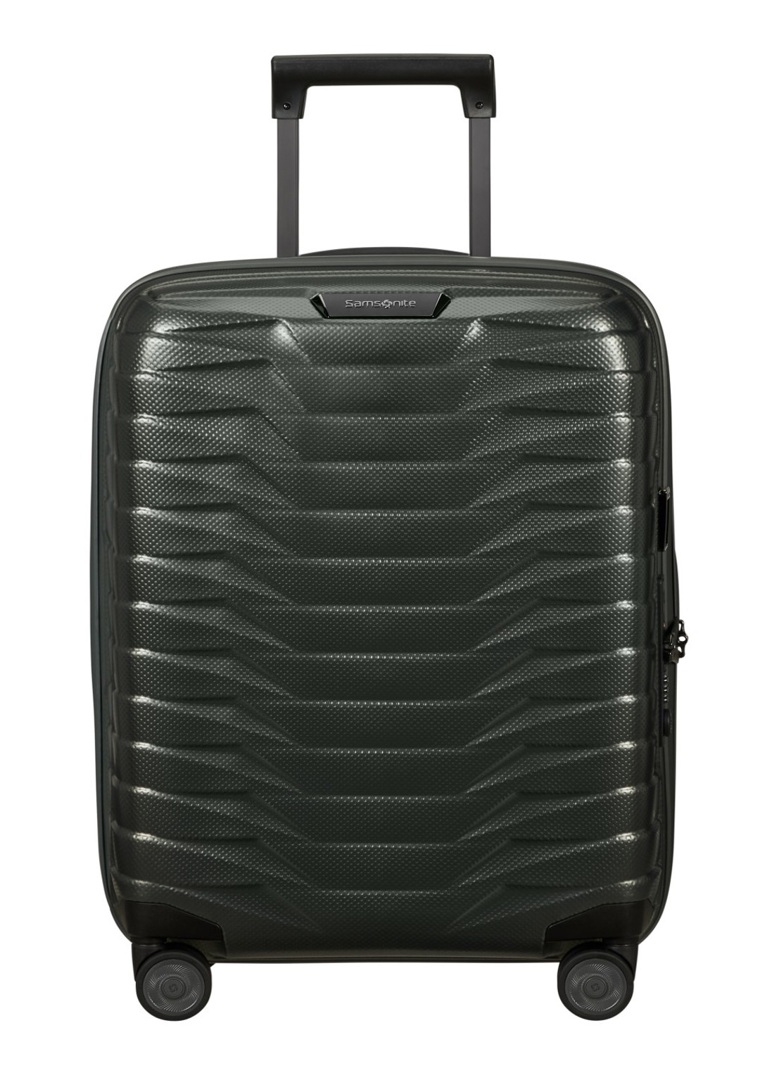 Samsonite Proxis vergrootbare spinner 55 cm - voorkant 3 bronsgroen