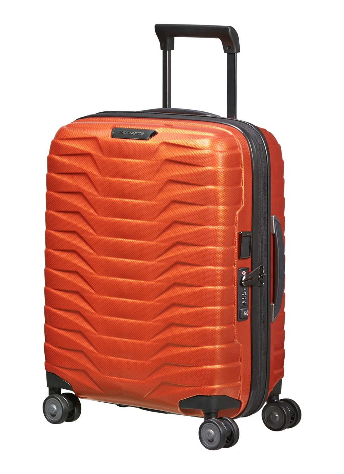 Samsonite Proxis vergrootbare spinner 55 cm - voorkant 3 orange