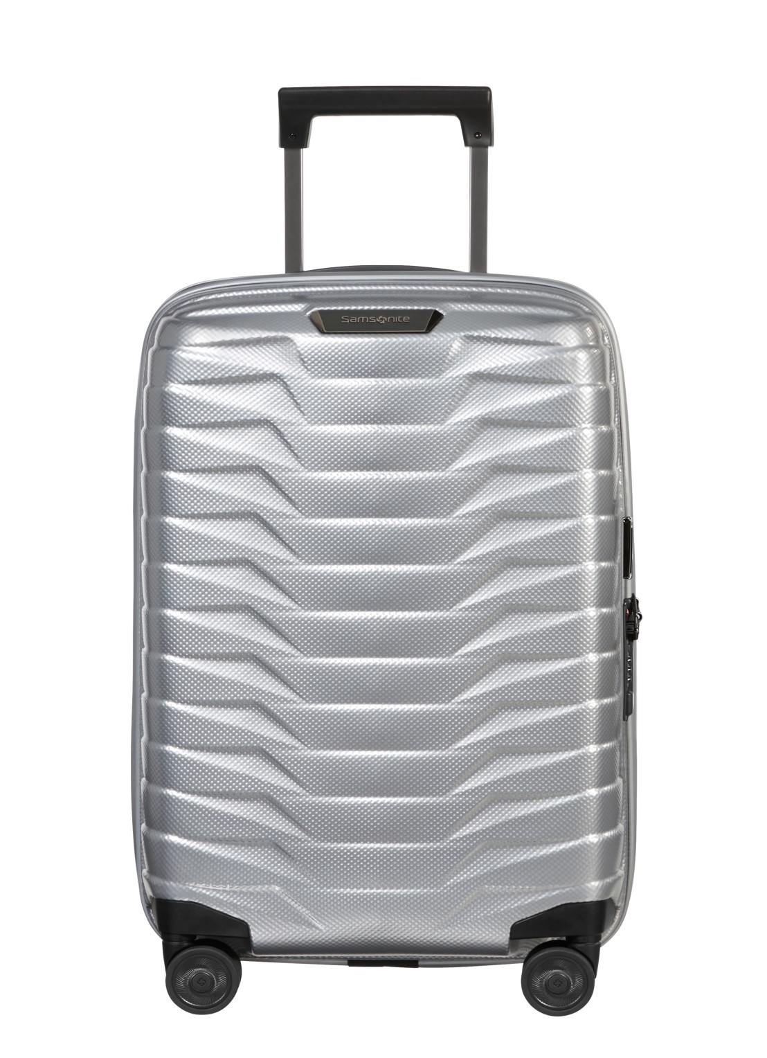 Samsonite Proxis vergrootbare spinner 55 cm - voorkant zilver