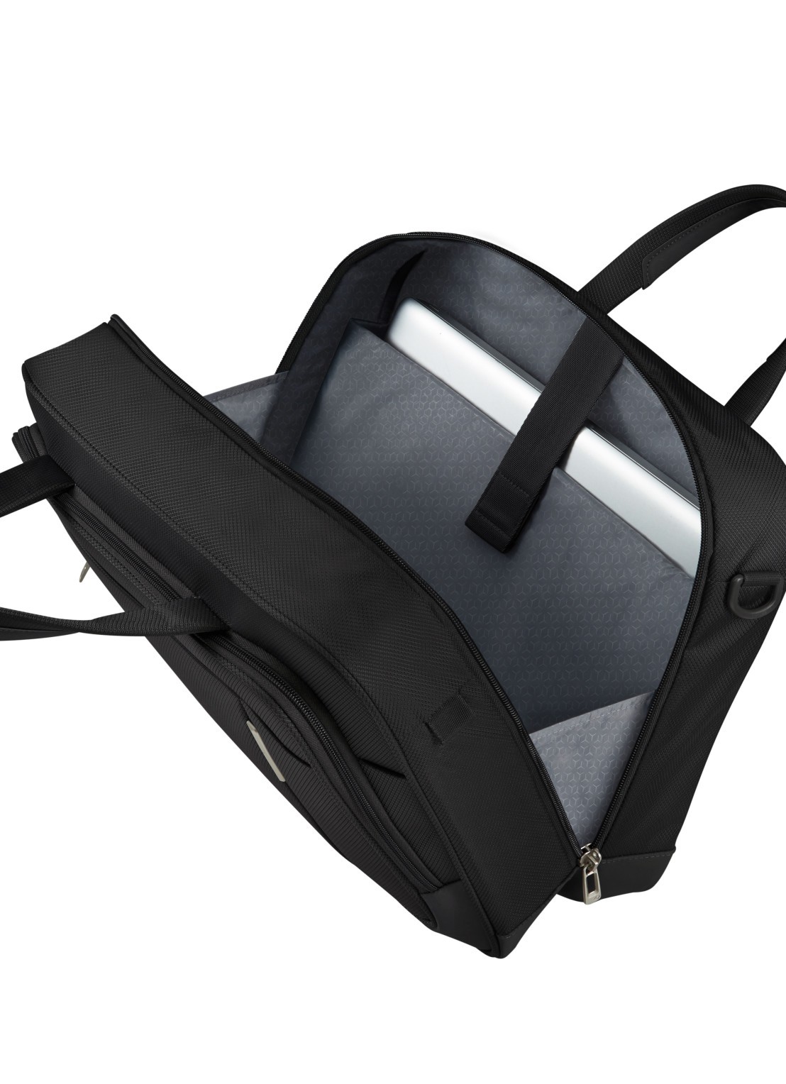 Samsonite Respark schoudertas met 15,6 inch laptopvak - detail ozone black / zwart