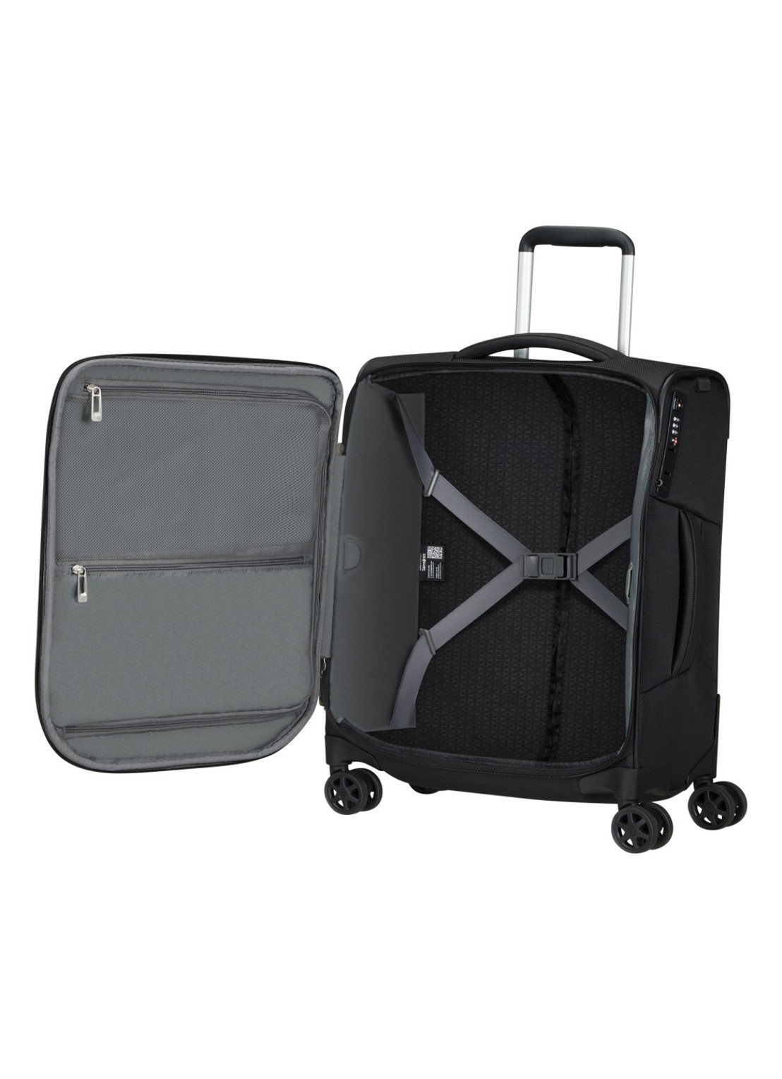 Samsonite Respark spinner 55 cm - detail zwart