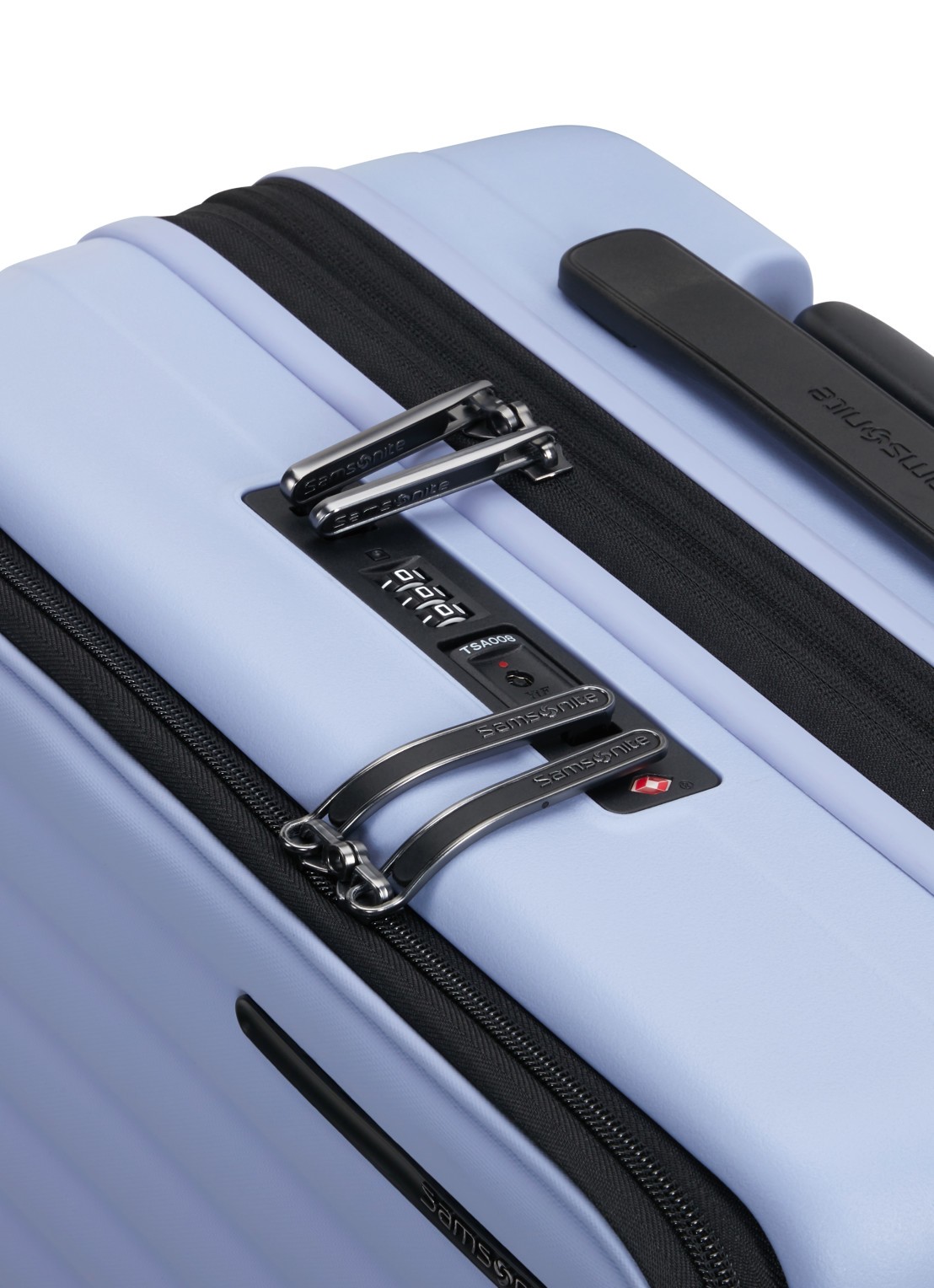Samsonite Restackd Easy Access vergrootbare spinner 55 cm - detail lavendel