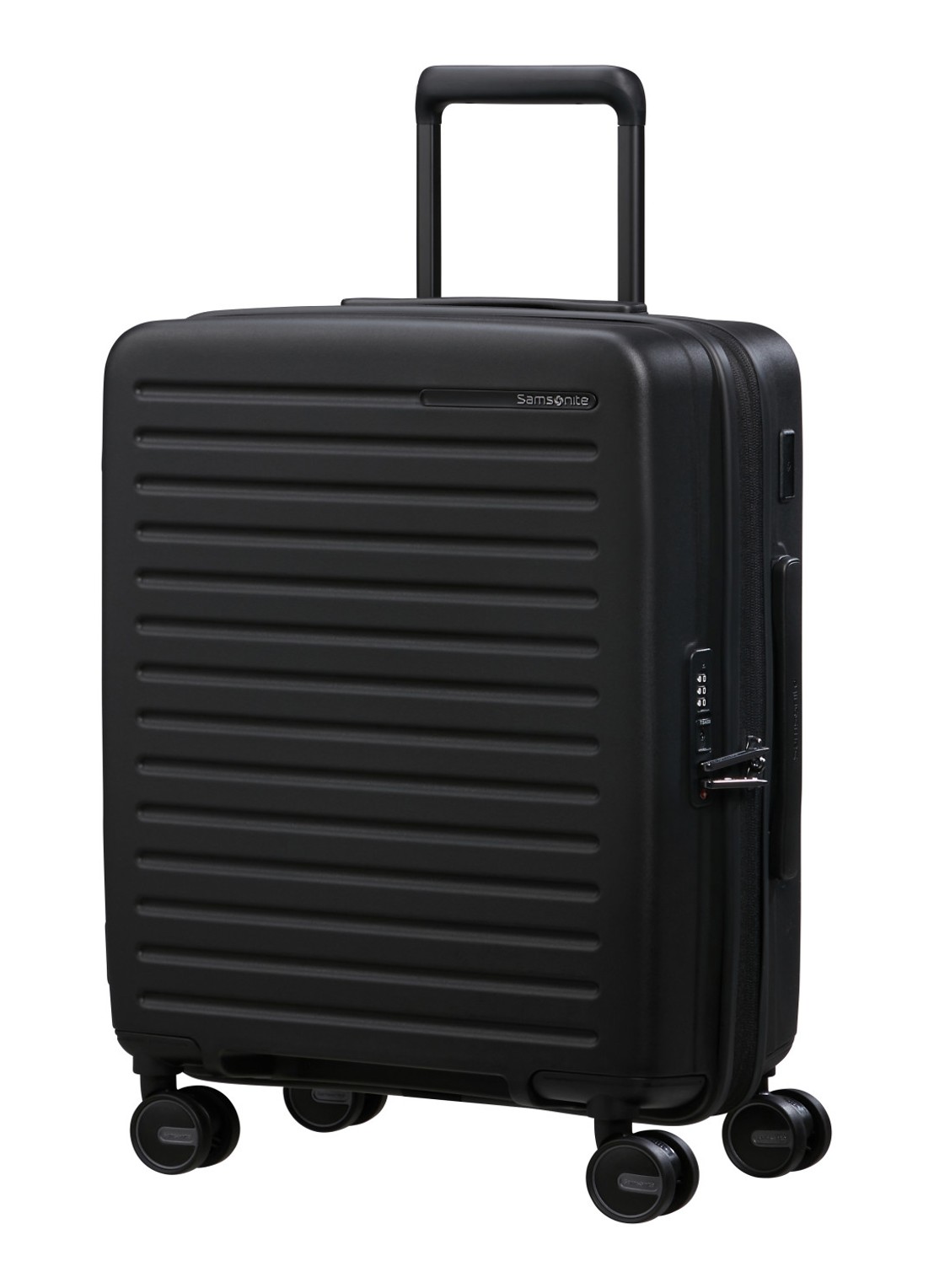 Samsonite Restackd spinner 55 cm - voorkant 4 zwart