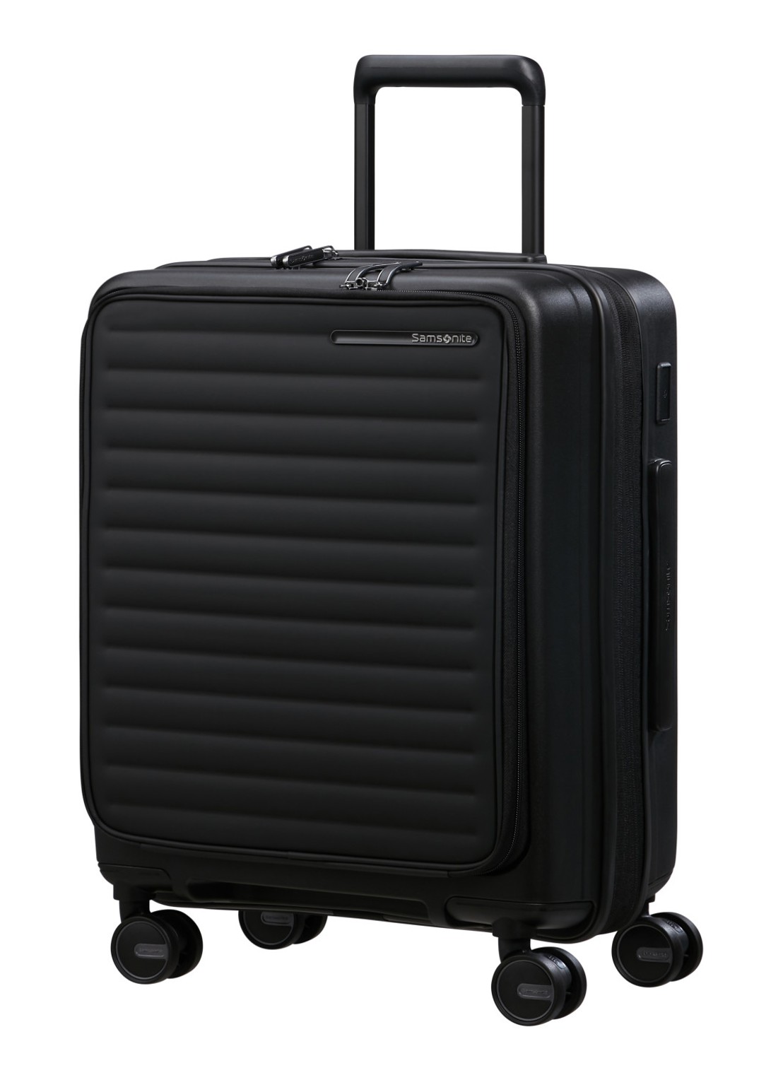 Samsonite Restackd spinner 55 cm - voorkant 2 zwart
