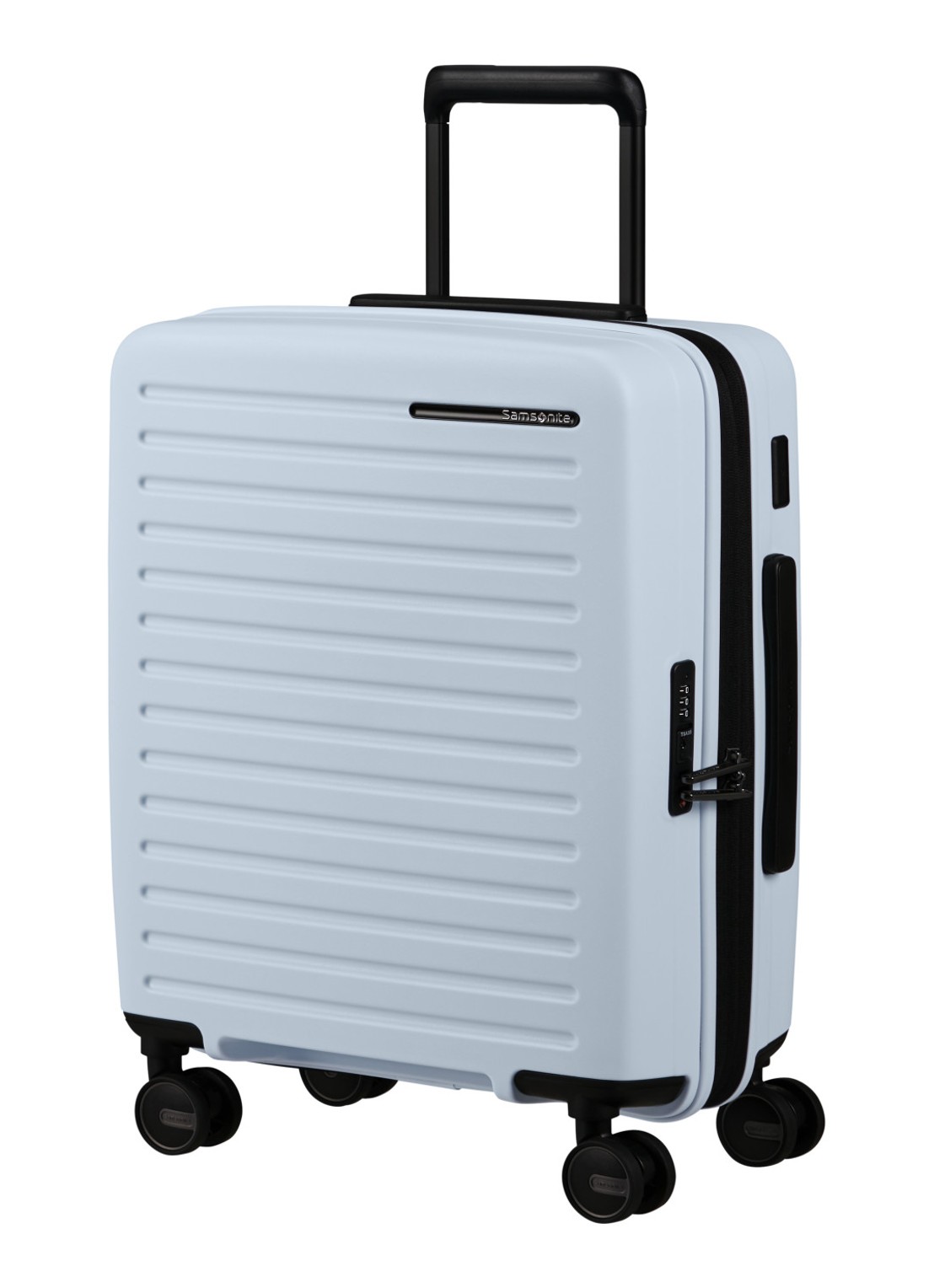 Samsonite Restackd spinner 55 cm - voorkant 2 glacier / lichtblauw