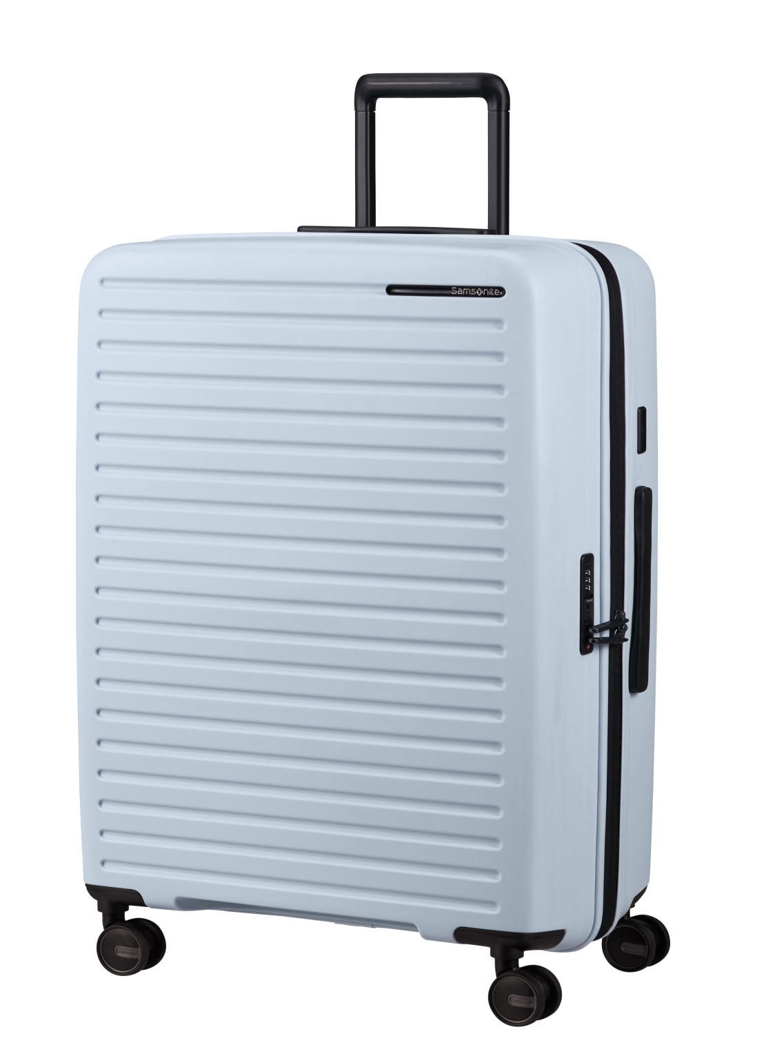 Samsonite Restackd spinner 75 cm - voorkant 3 glacier / lichtblauw