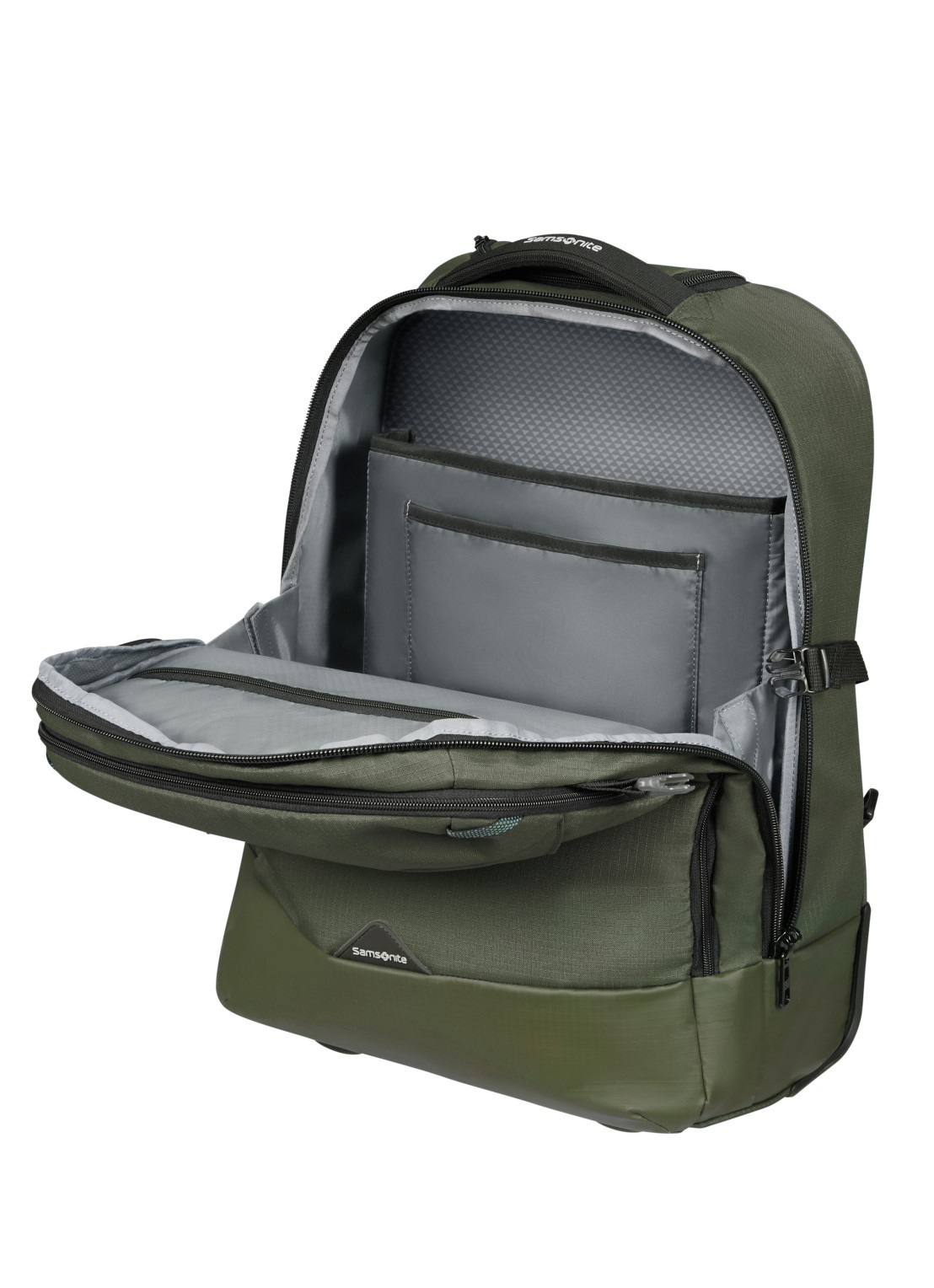 Samsonite Roadseeker Laptop/Backpack trolley met 17,3 inch laptopvak - voorkant 3 dark olive / olijfgroen