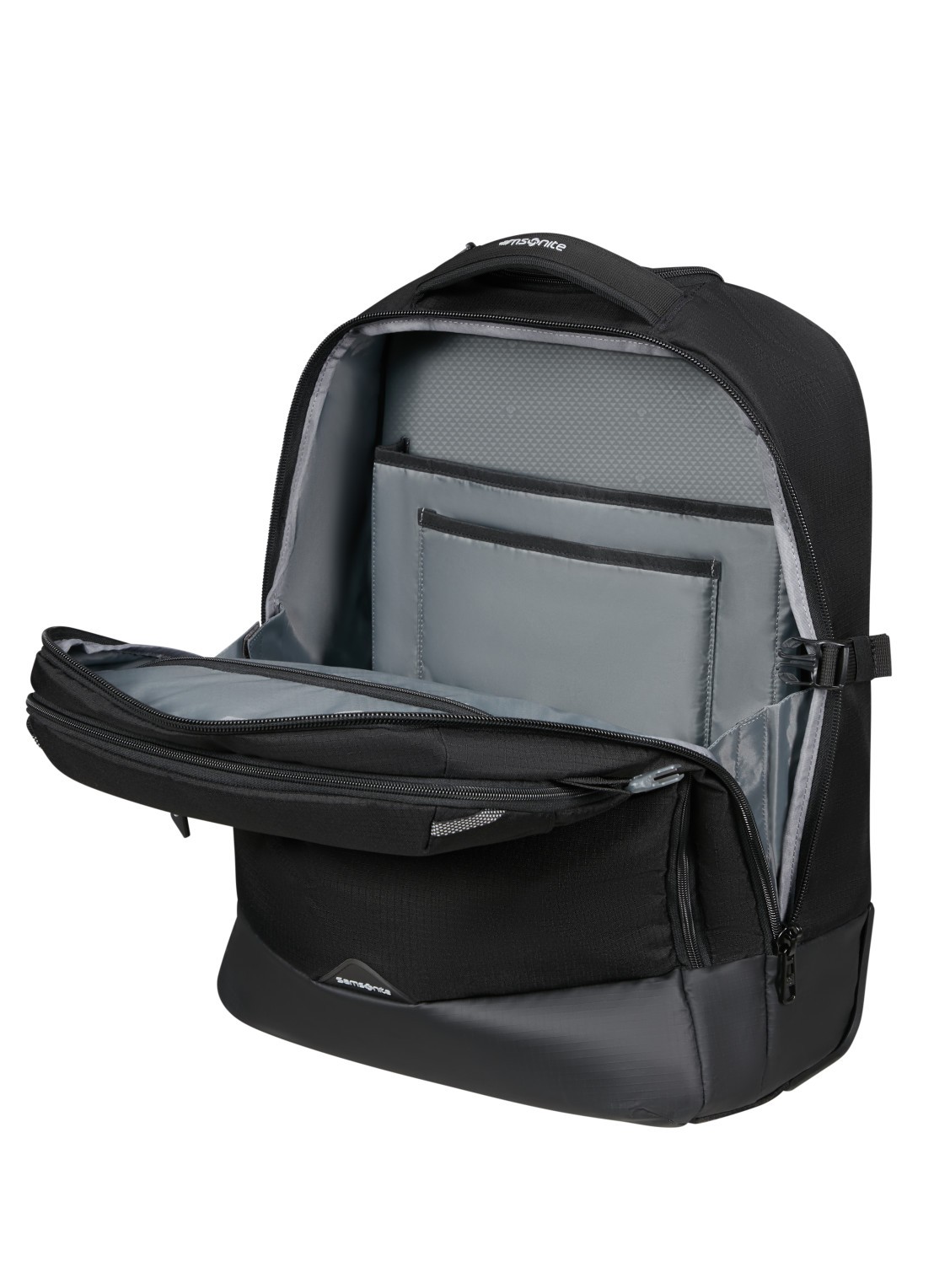 Samsonite Roadseeker Laptop/Backpack trolley met 17,3 inch laptopvak - voorkant 2 deep black / zwart