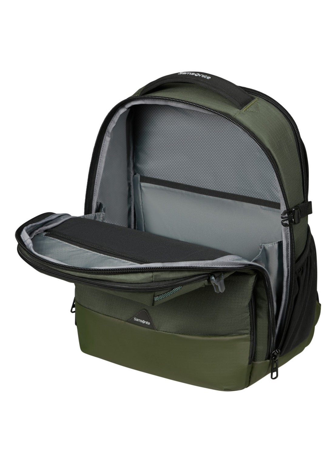 Samsonite Roadseeker laptoprugzak met 15,6 inch laptopvak - voorkant 2 dark olive / olijfgroen