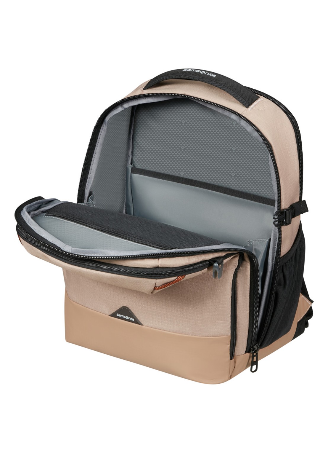 Samsonite Roadseeker laptoprugzak met 15,6 inch laptopvak - voorkant 5 dune / donkerbeige