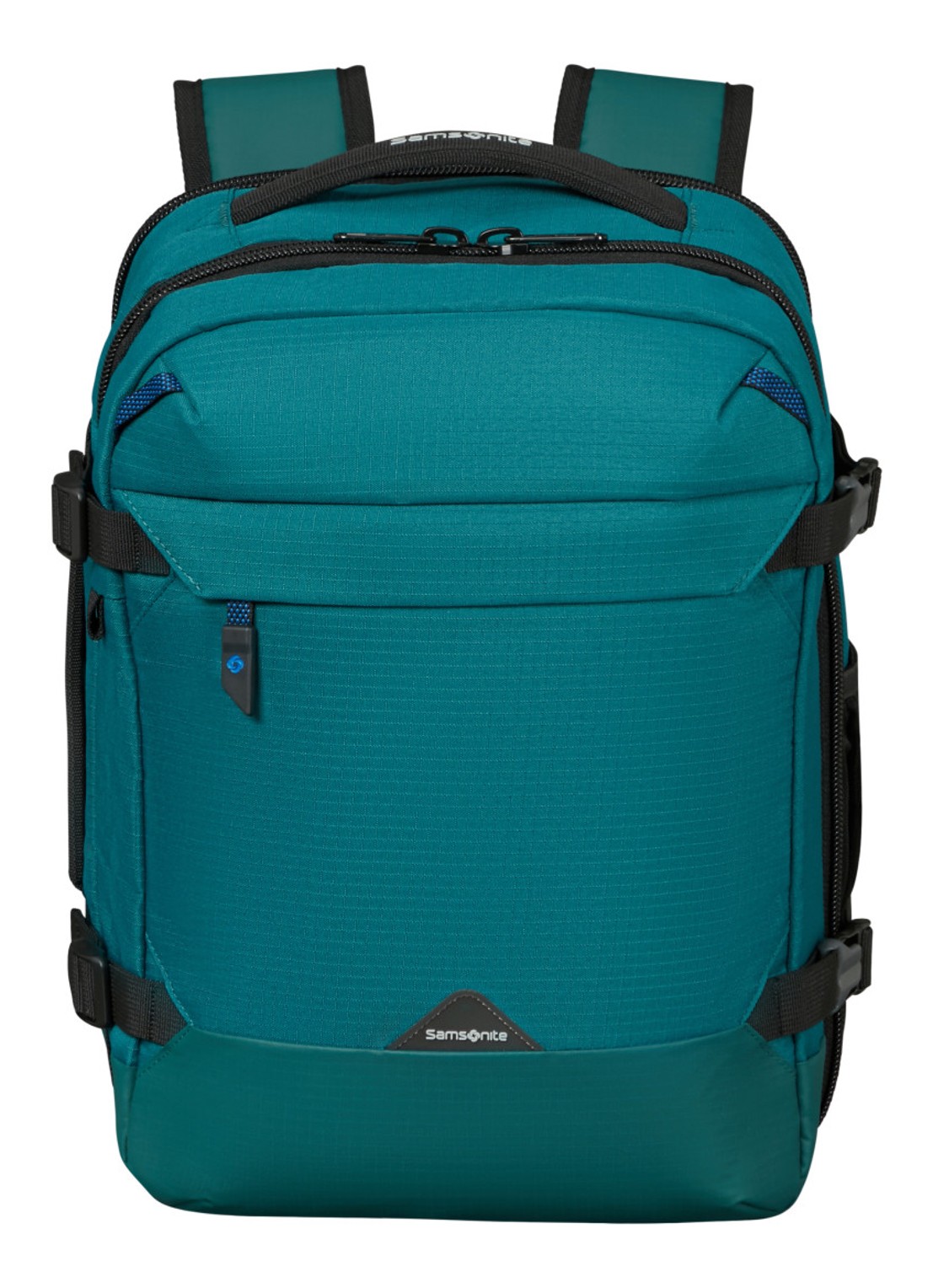 Samsonite Roadseeker Travel rugzak met 14 inch laptopvak - voorkant deep teal / zeegroen