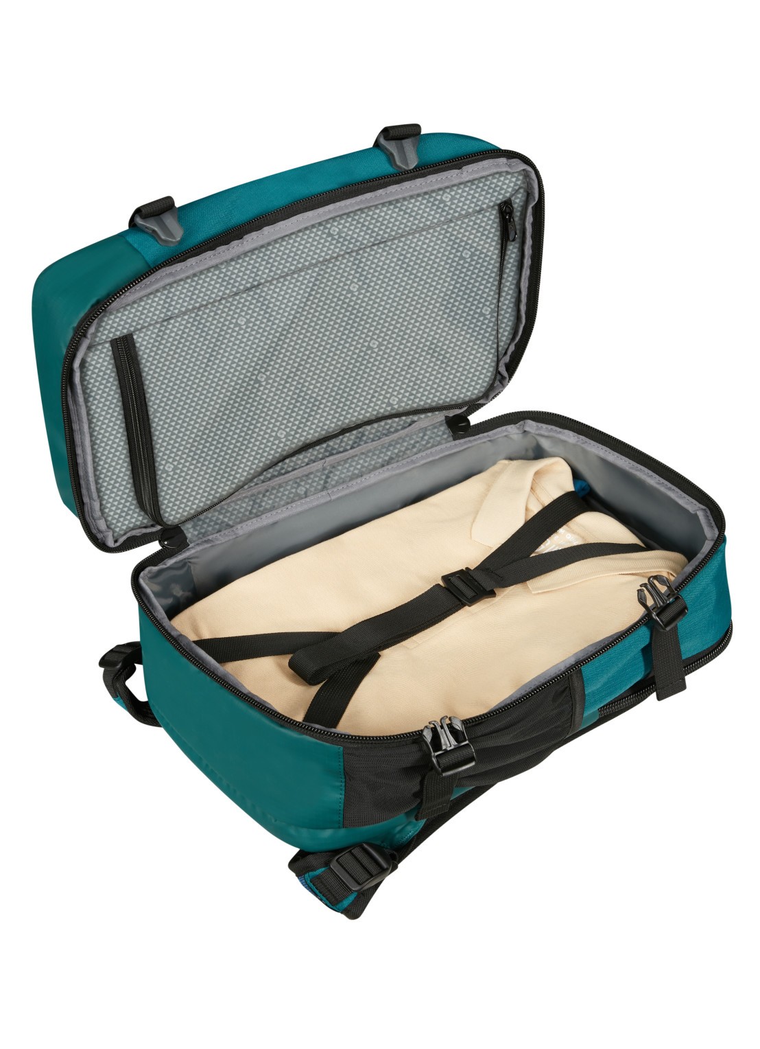 Samsonite Roadseeker Travel rugzak met 14 inch laptopvak - voorkant 2 deep teal / zeegroen