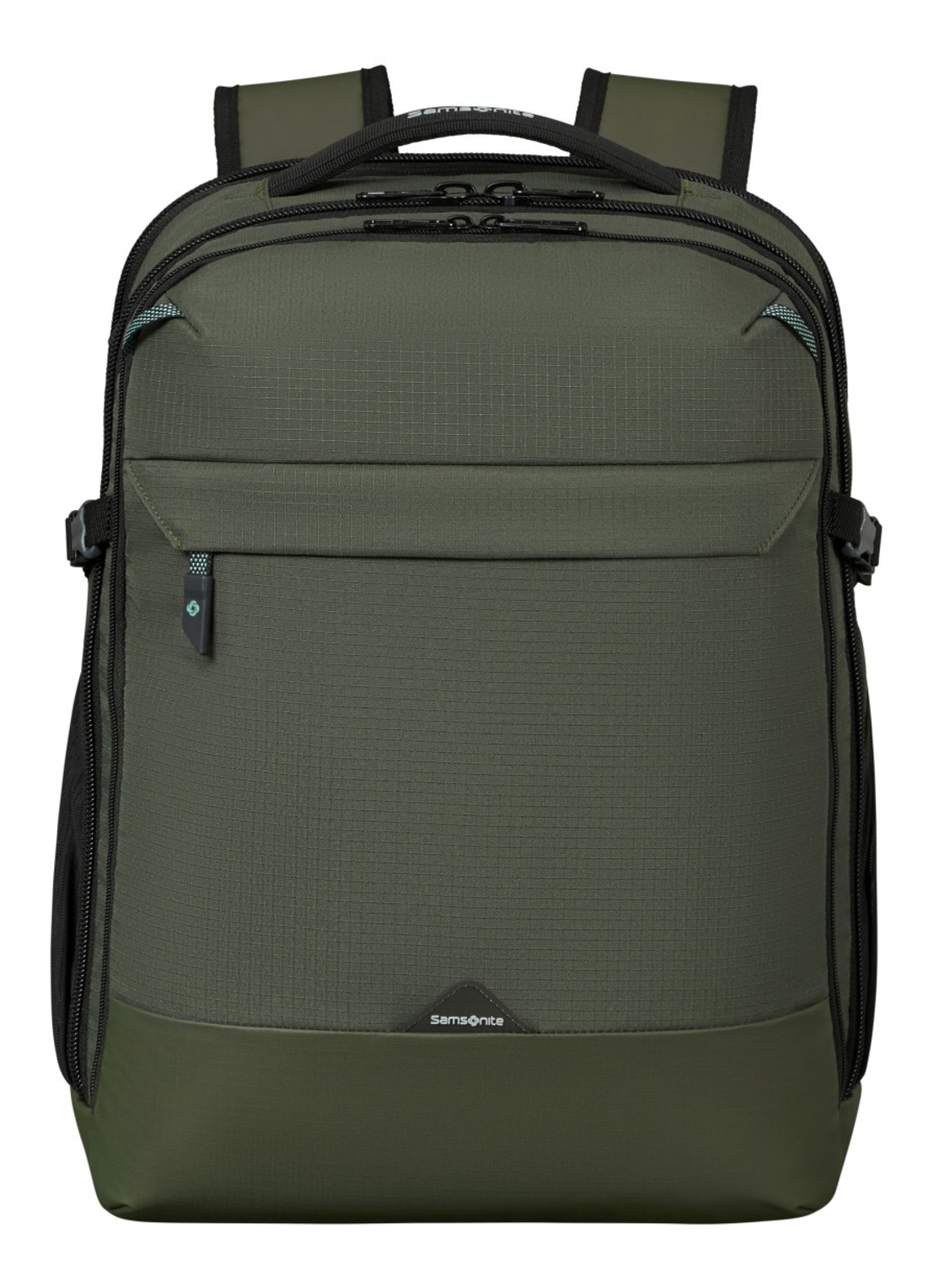 Samsonite Roadseeker vergrootbare laptoprugzak met 17,3 inch laptopvak - voorkant 2 dark olive / olijfgroen