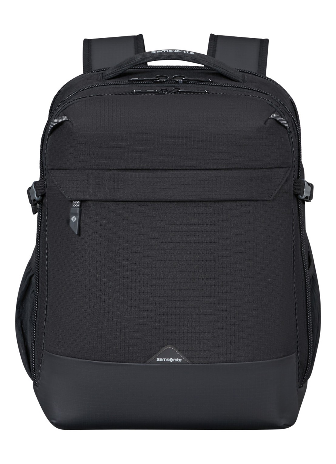 Samsonite Roadseeker vergrootbare laptoprugzak met 17,3 inch laptopvak - voorkant 4 deep black / zwart