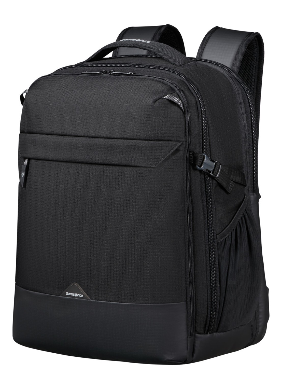 Samsonite Roadseeker vergrootbare laptoprugzak met 17,3 inch laptopvak - voorkant 5 deep black / zwart