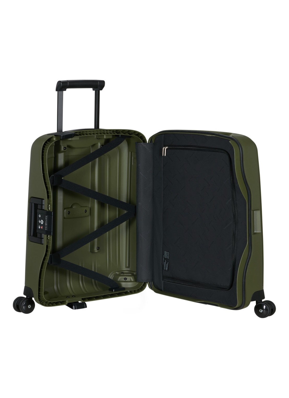 Samsonite S'Cure spinner 55 cm - achterkant 5 olijfgroen
