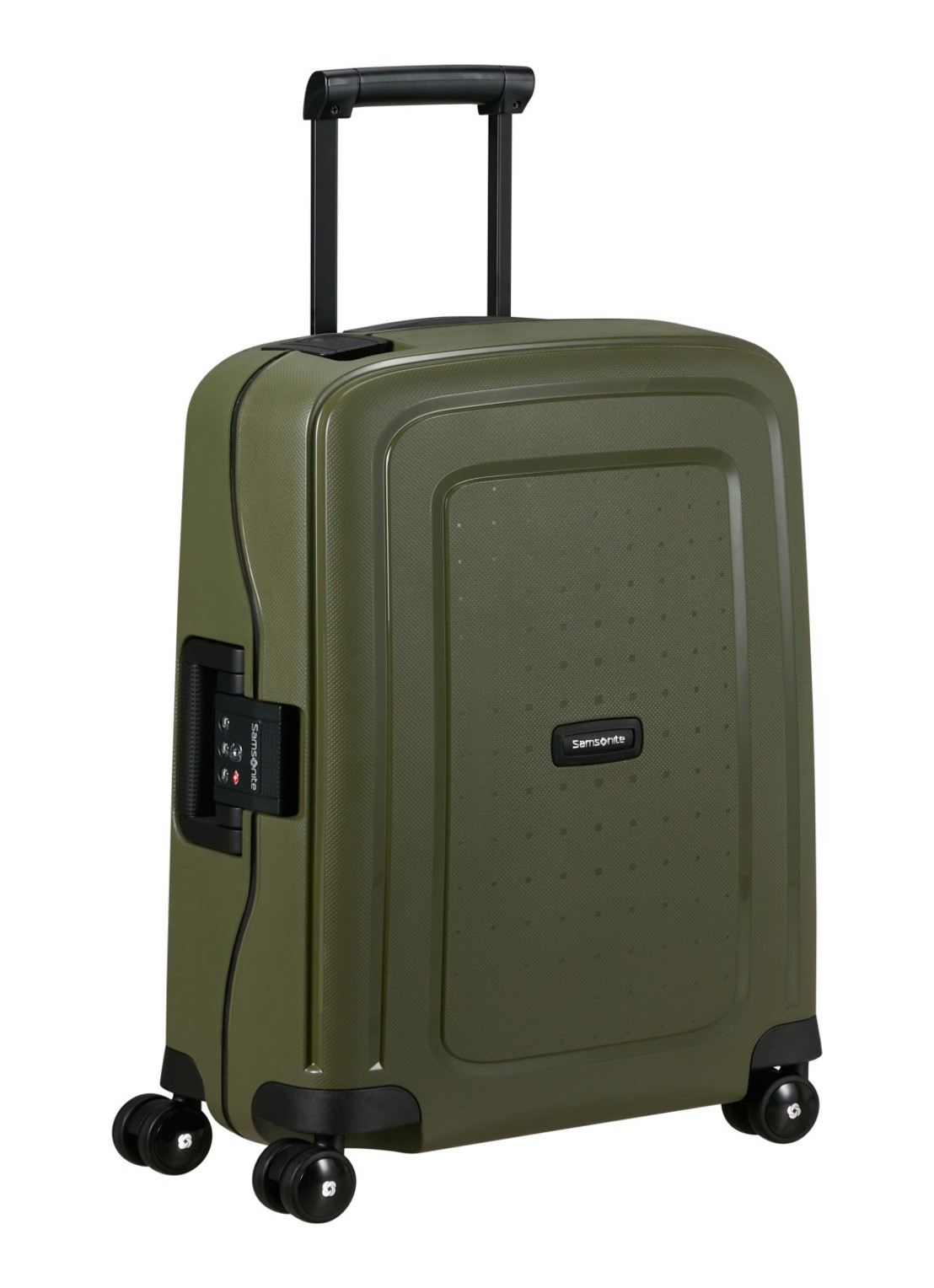 Samsonite S'Cure spinner 55 cm - voorkant 4 olijfgroen