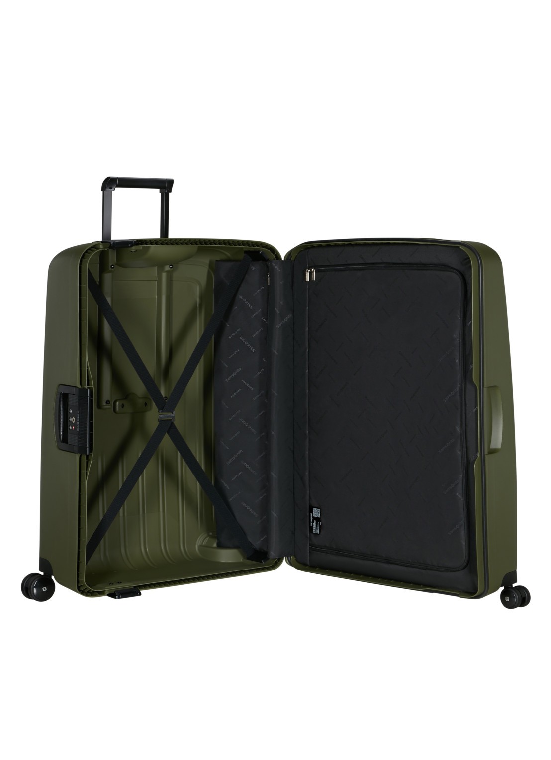 Samsonite S'Cure spinner 81 cm - achterkant 4 olijfgroen