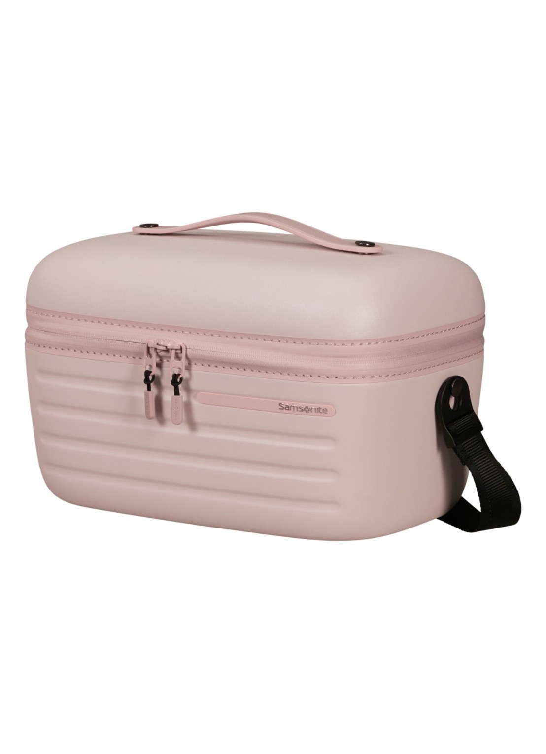Samsonite Stackd beautycase met logo - voorkant 3 lichtroze