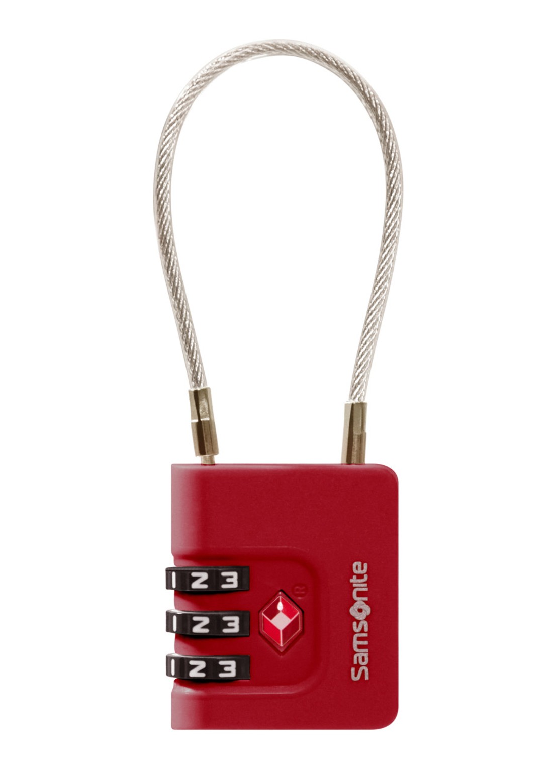 Samsonite TA Revolution TSA cijferslot - achterkant 3 rood