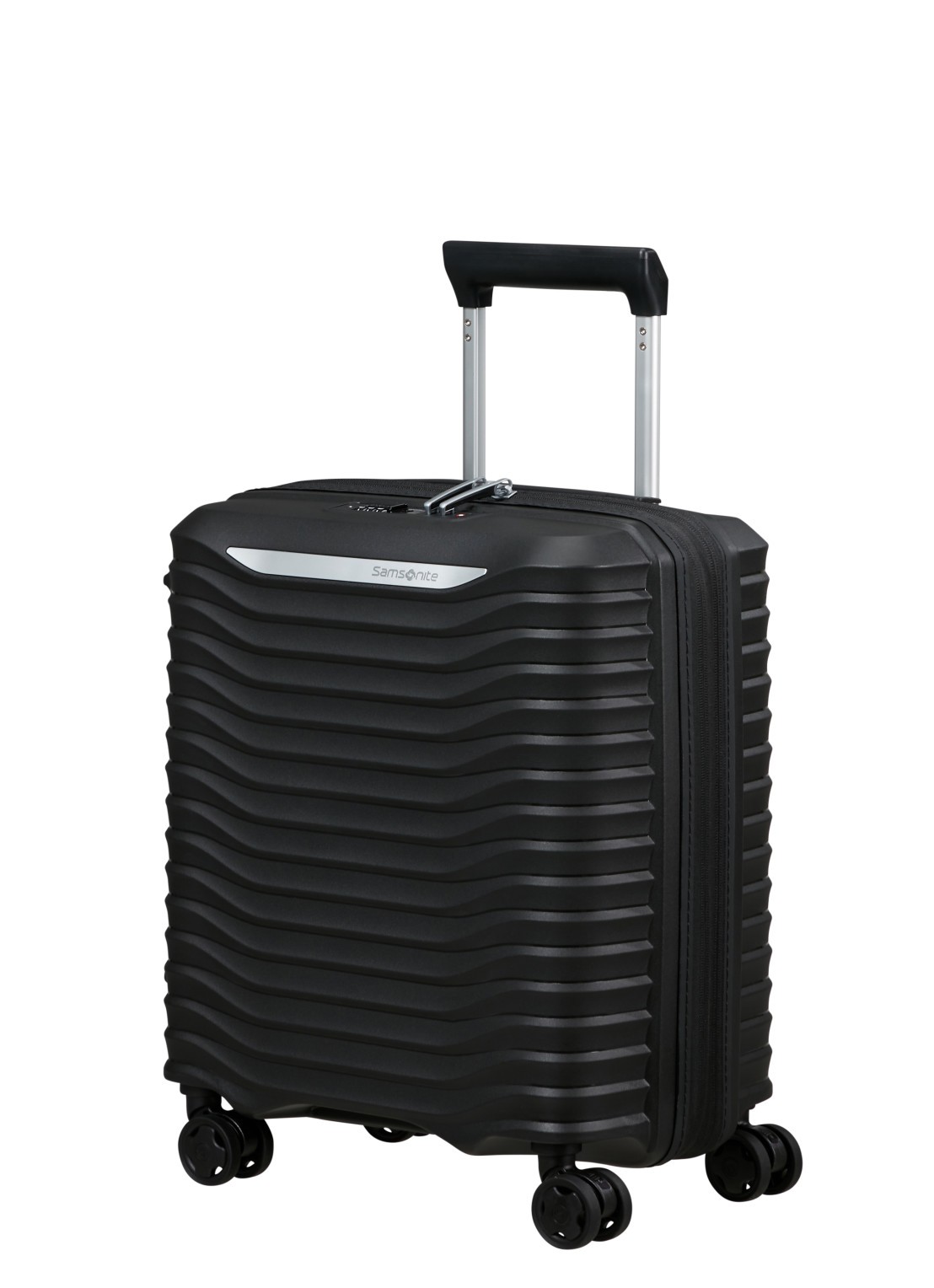 Samsonite Upscape vergrootbare spinner 45 cm - voorkant 2 zwart