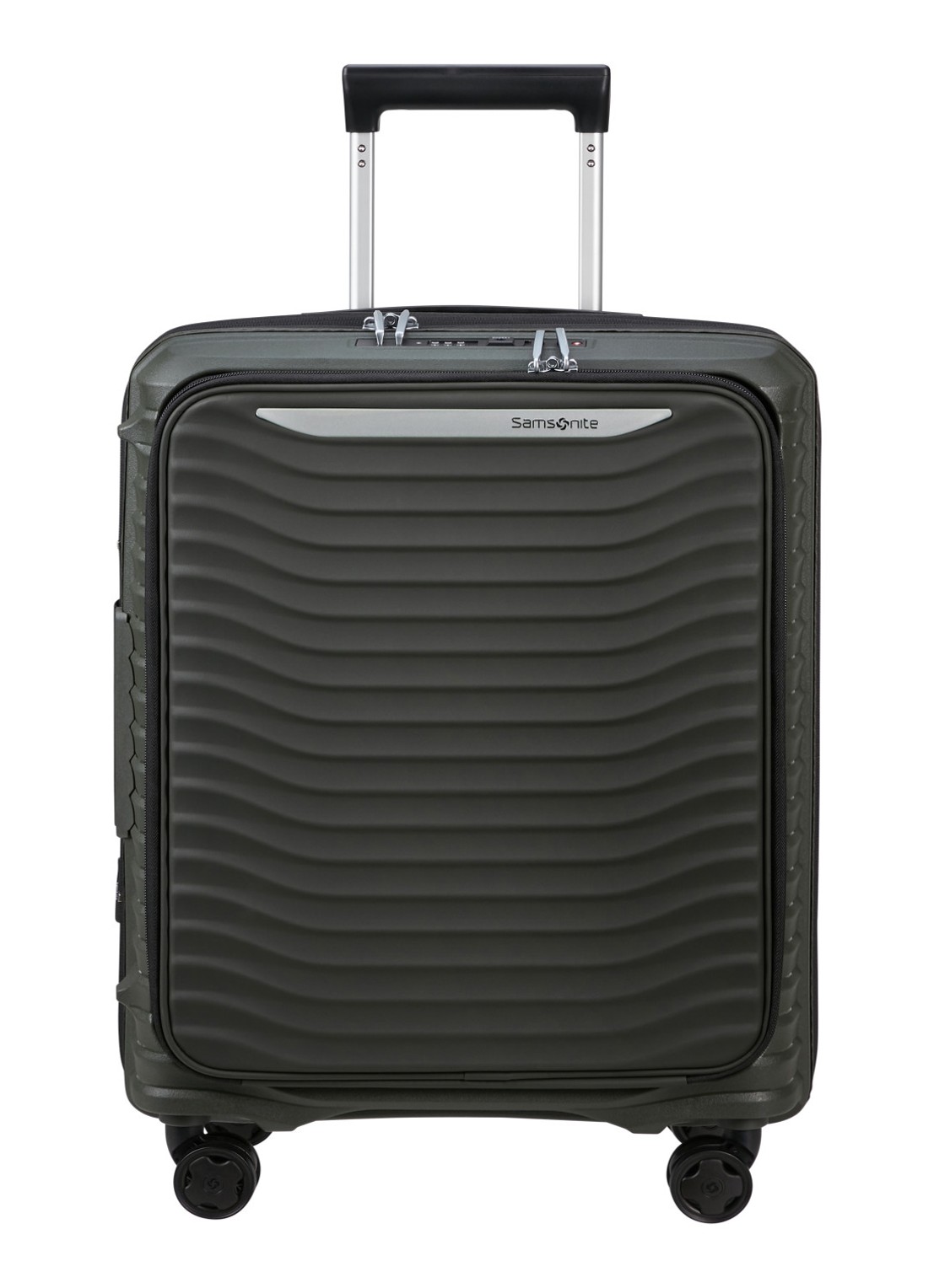Samsonite Upscape vergrootbare spinner 55 cm - voorkant 4 groen