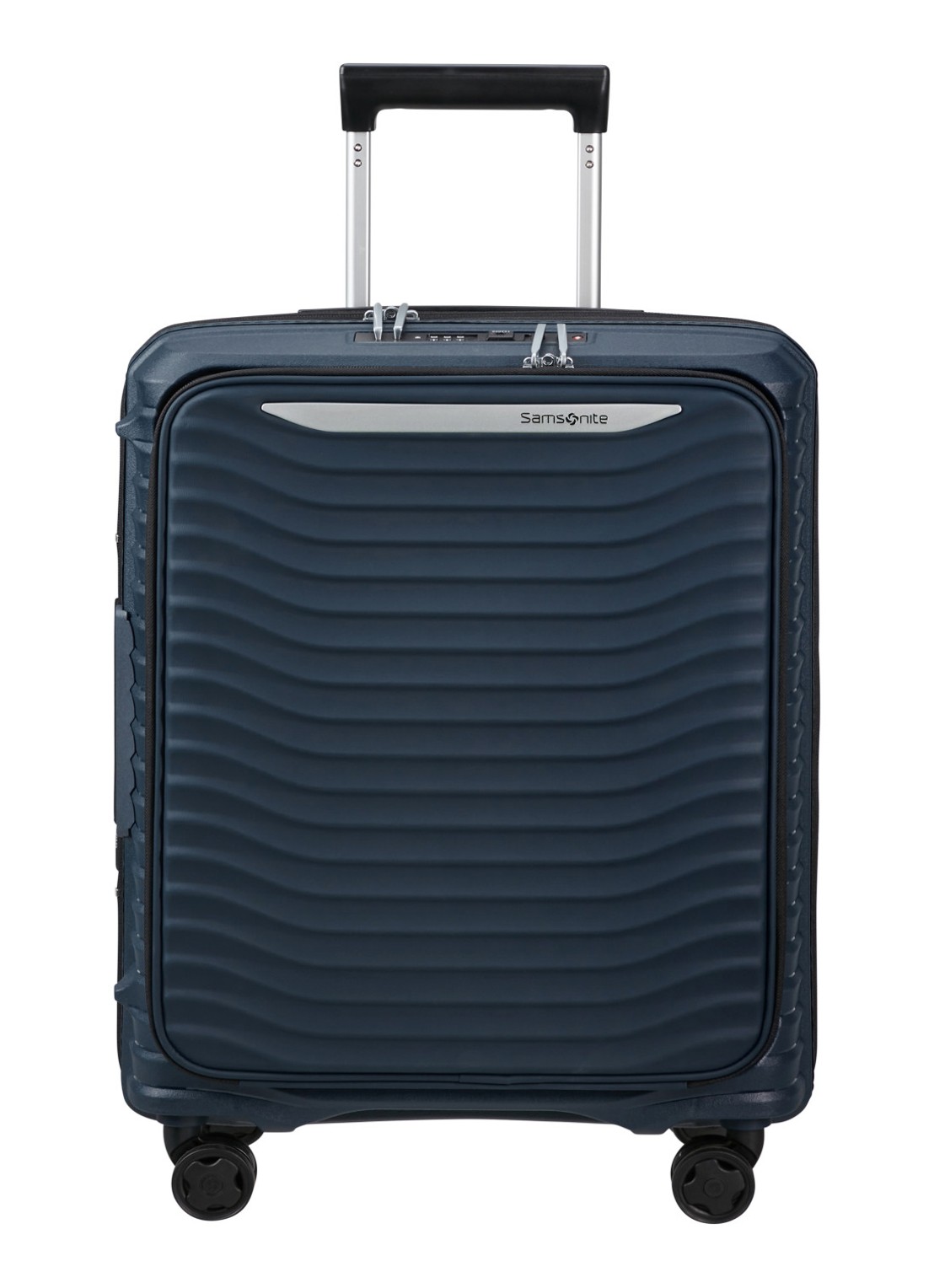 Samsonite Upscape vergrootbare spinner 55 cm - voorkant donkerblauw