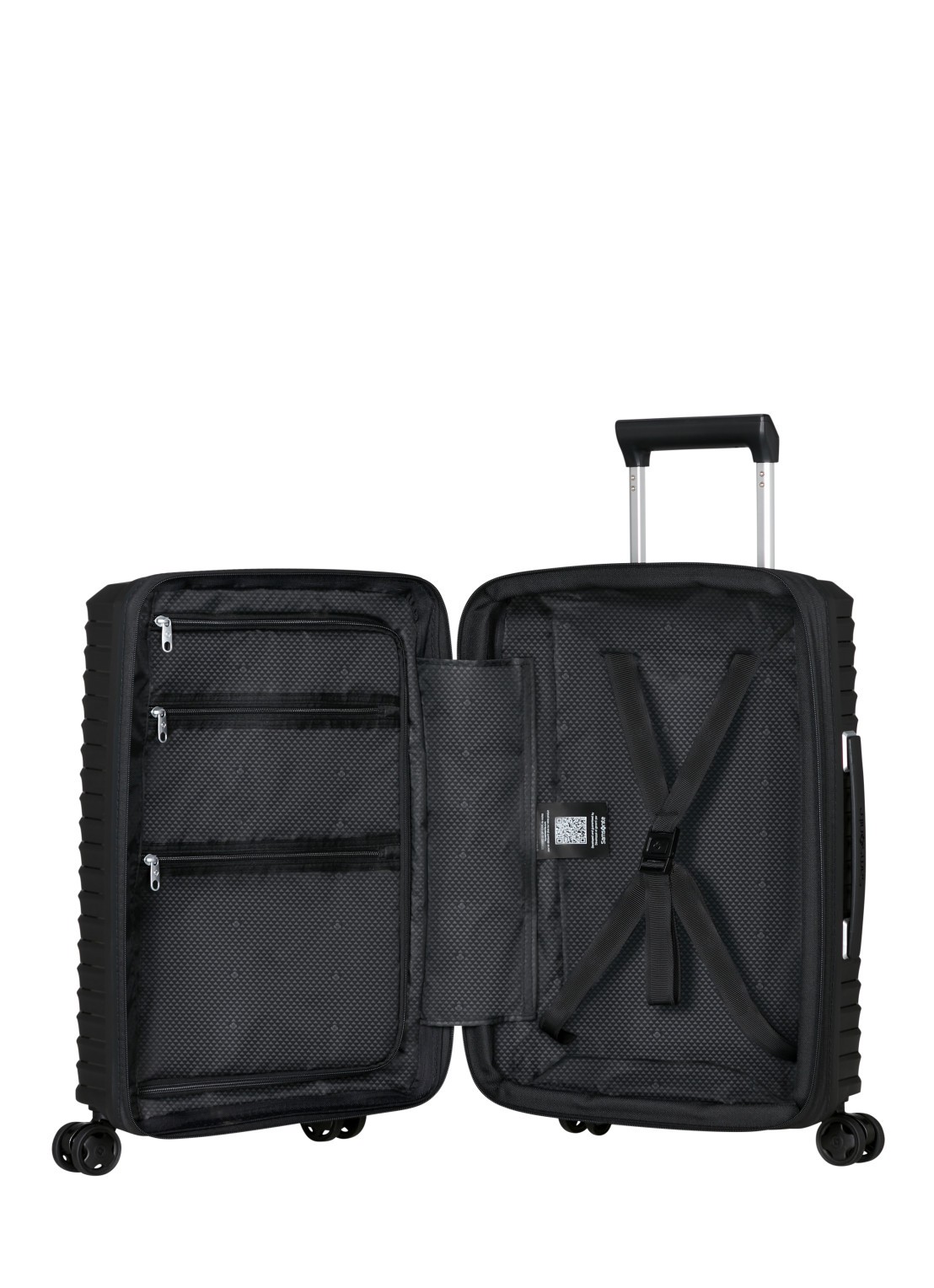 Samsonite Upscape vergrootbare spinner 55 cm - achterkant 3 zwart