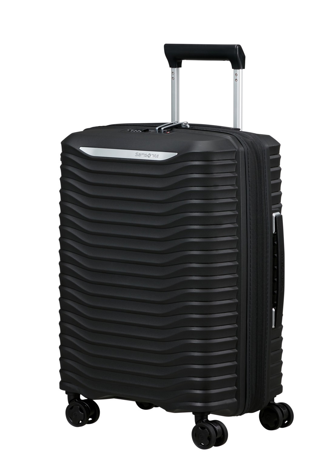 Samsonite Upscape vergrootbare spinner 55 cm - voorkant 2 zwart
