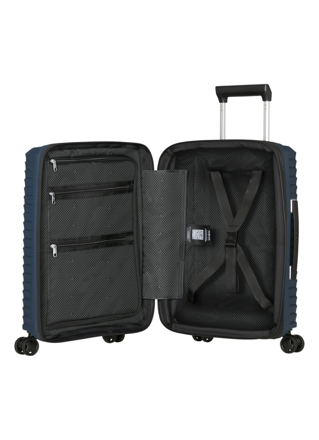 Samsonite Upscape vergrootbare spinner 55 cm - achterkant 4 donkerblauw